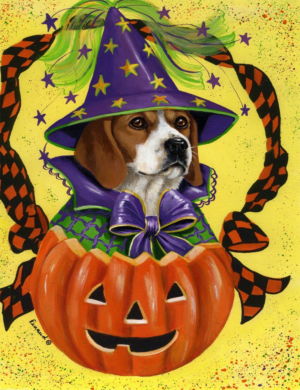 Precious Pet Paintings Beagle 1.04-ft W x 1.5-ft H Halloween Flag at ...