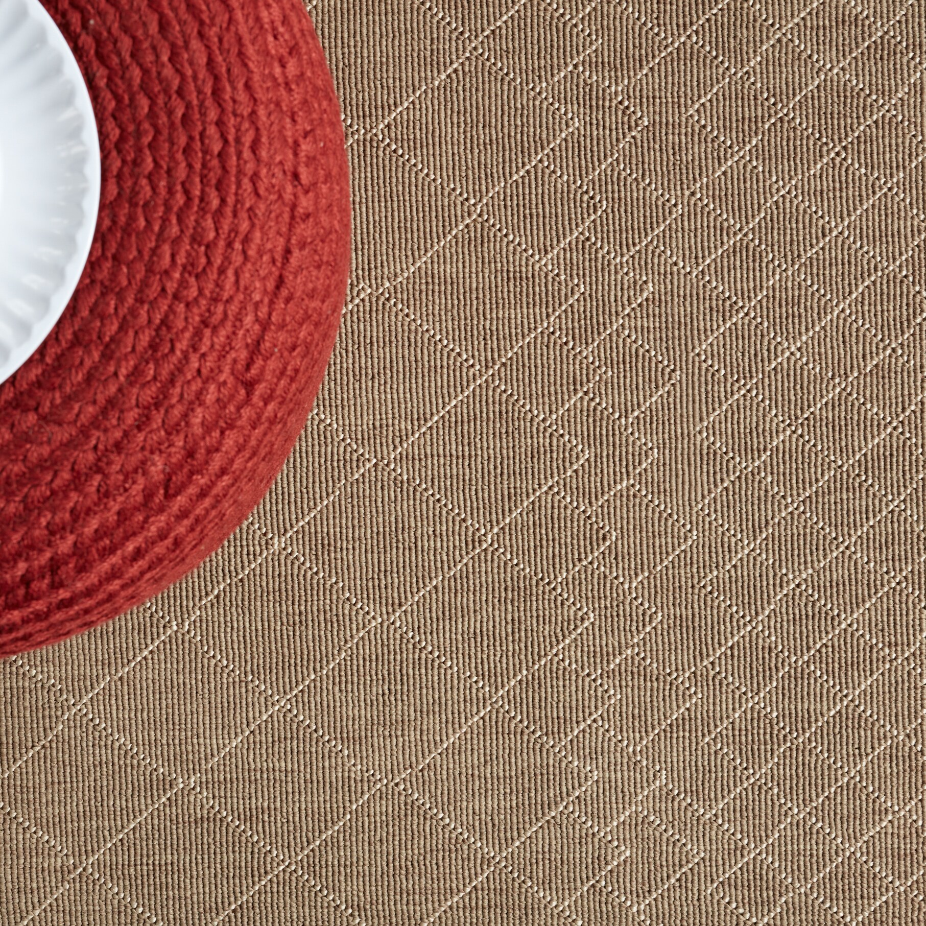 Mahaba Almasi Reversible Dark Taupe & Beige Trellis Rug - 2'6" x 8'