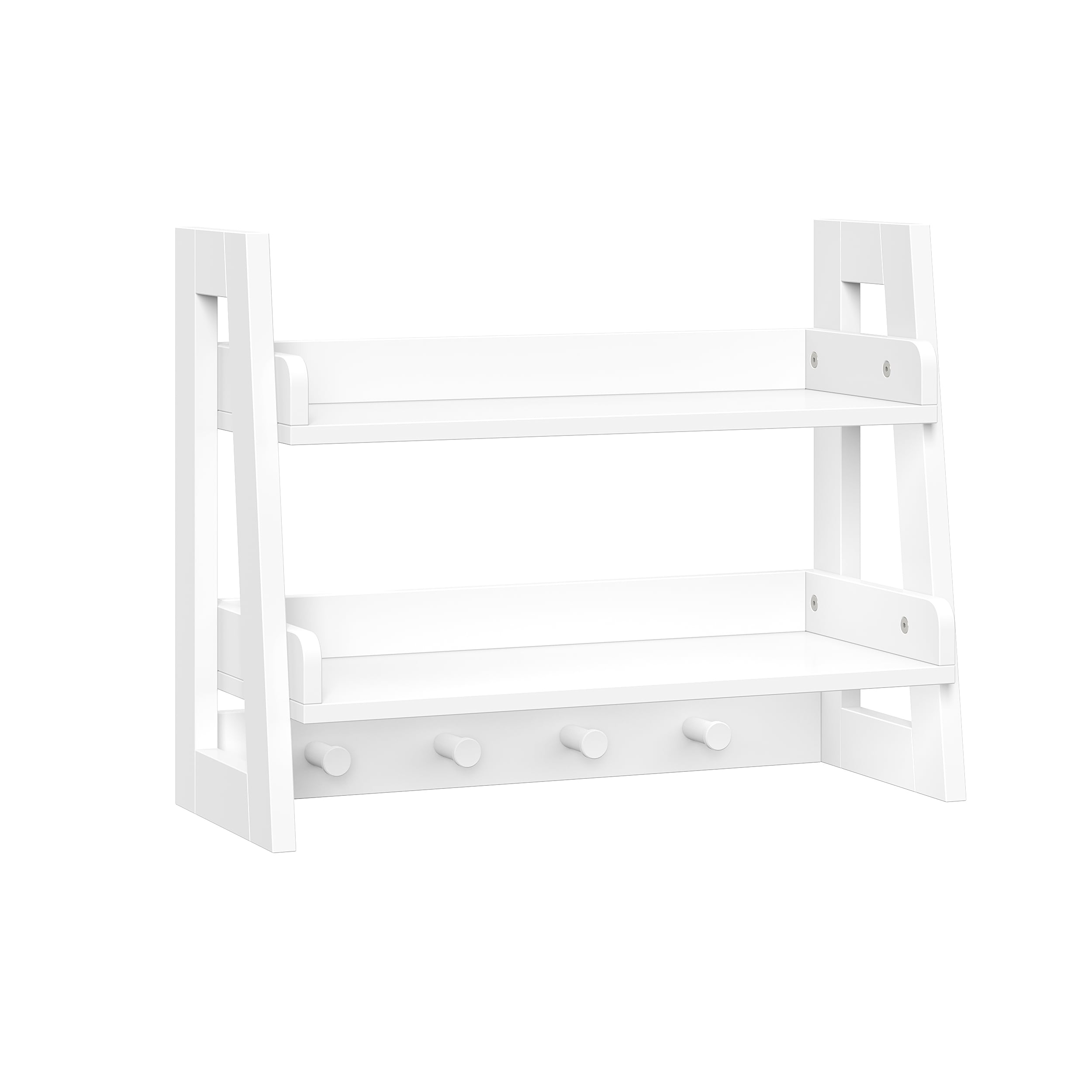 RiverRidge 02-380 20-Inches L x 8.5-Inches D x 15.75-Inches H White MDF Rectangular Tiered shelf 2 Decorative Shelves
