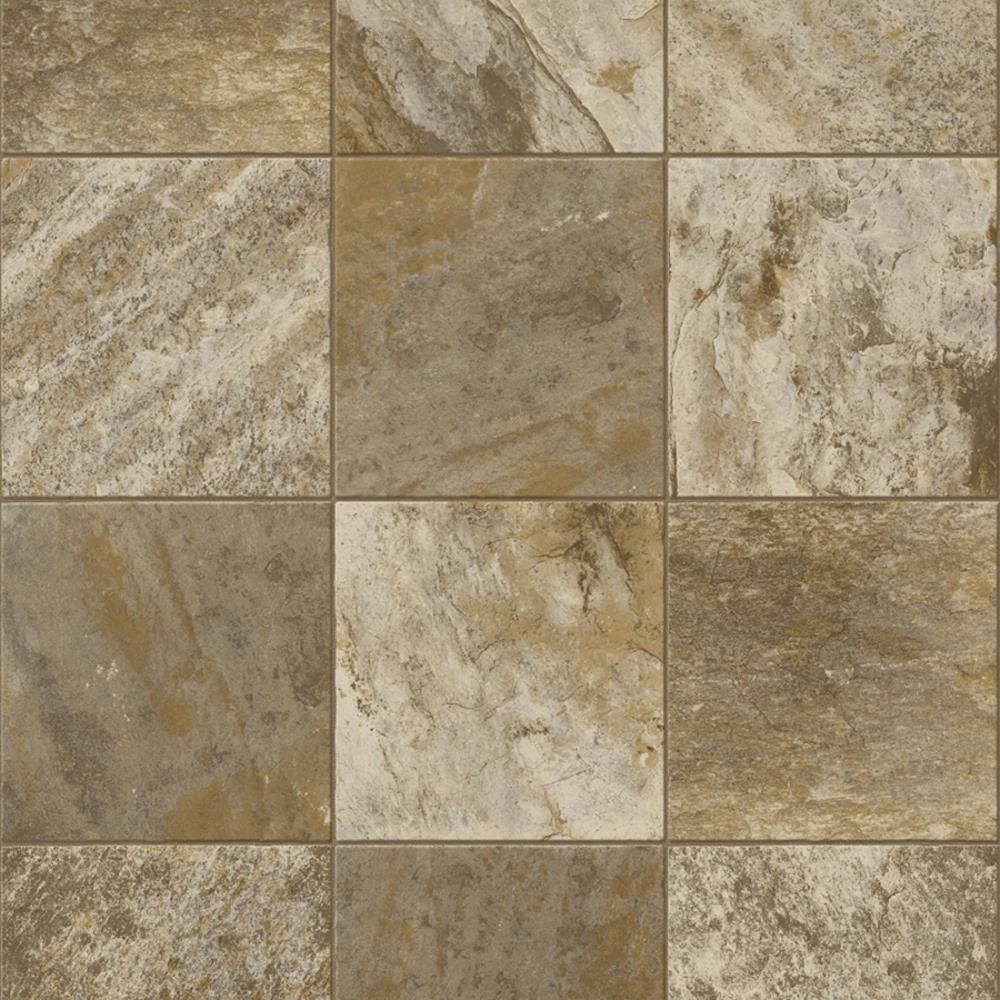 Congoleum ArmorCore LC Valley Path 12-ft W Cut-to-Length Sandy Brown Stone Look Low-Gloss Finish Sheet Vinyl