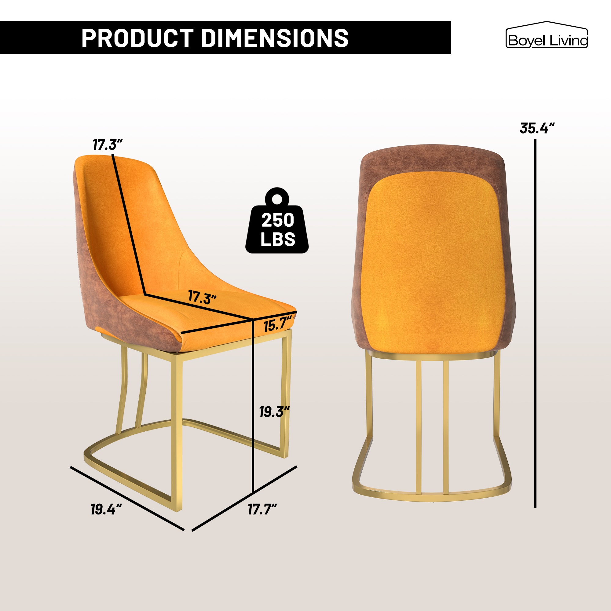 Boyel Living BLDC2432OR Dining-Chairs - View #2
