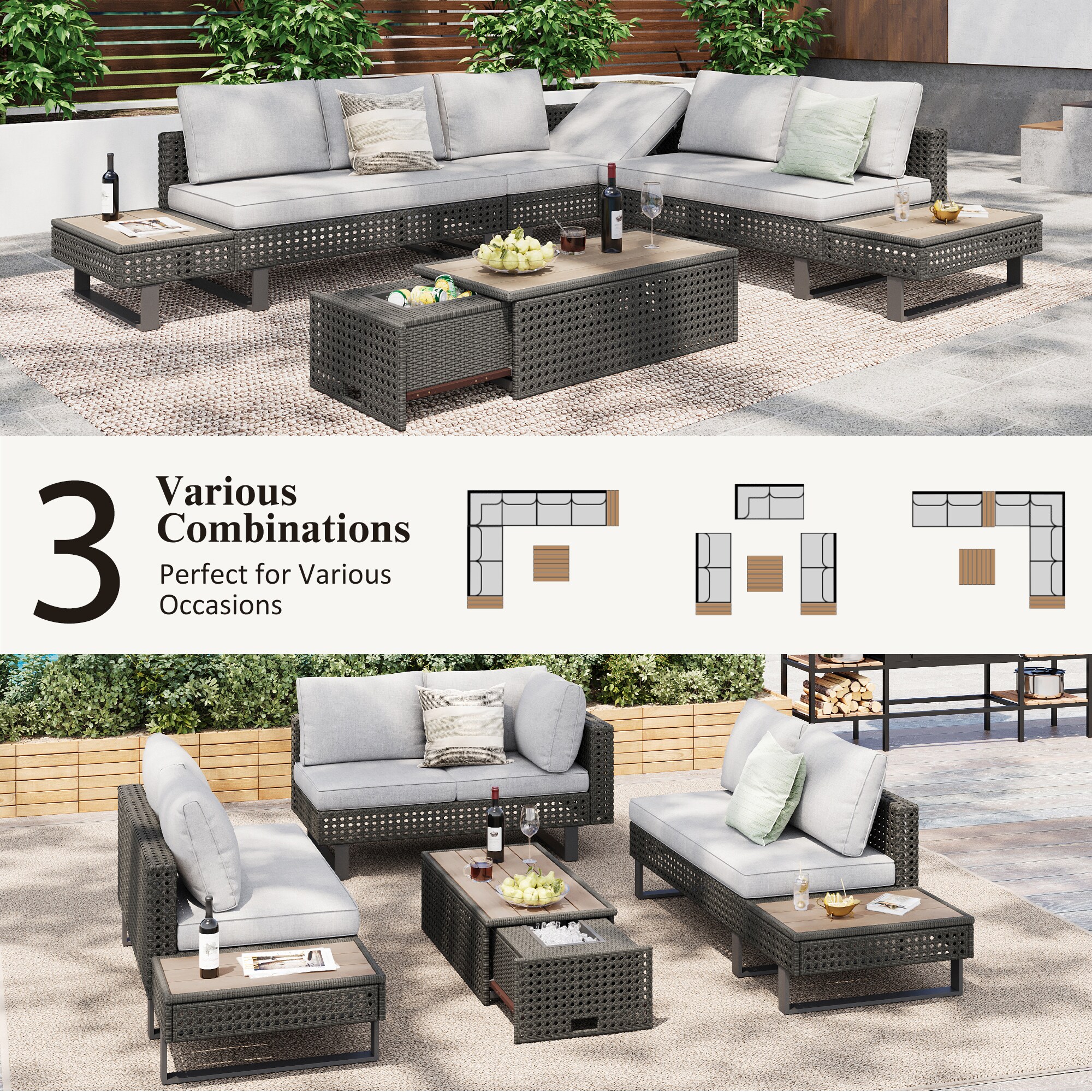 SINOFURN SYB260077GY Patio-Sofas-Daybeds - View #12