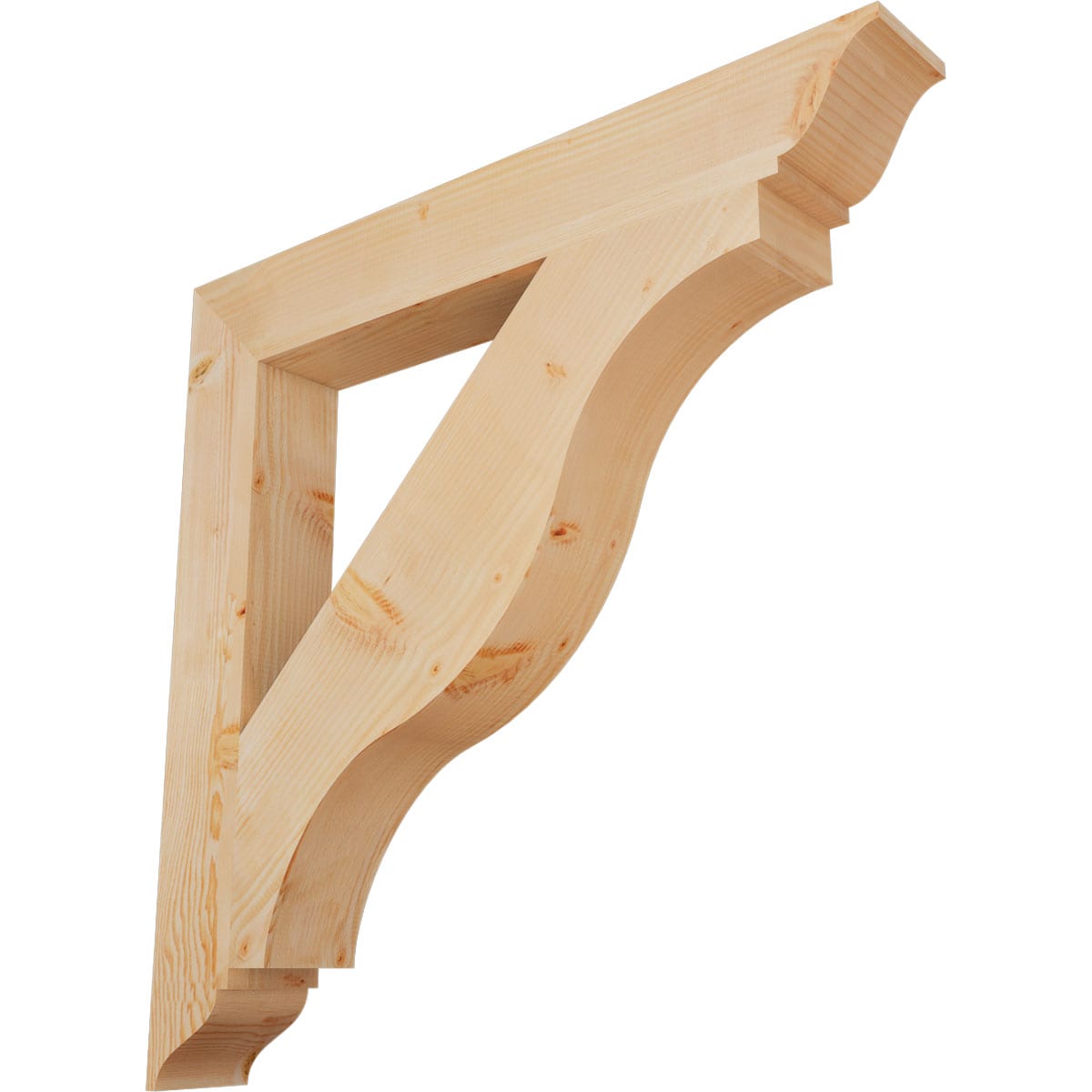 Ekena Millwork BKT06X44X44FST01SDF Funston traditional smooth 5-1/2-in x 44-in x 44-in Douglas fir Brown Wood Standard bracket