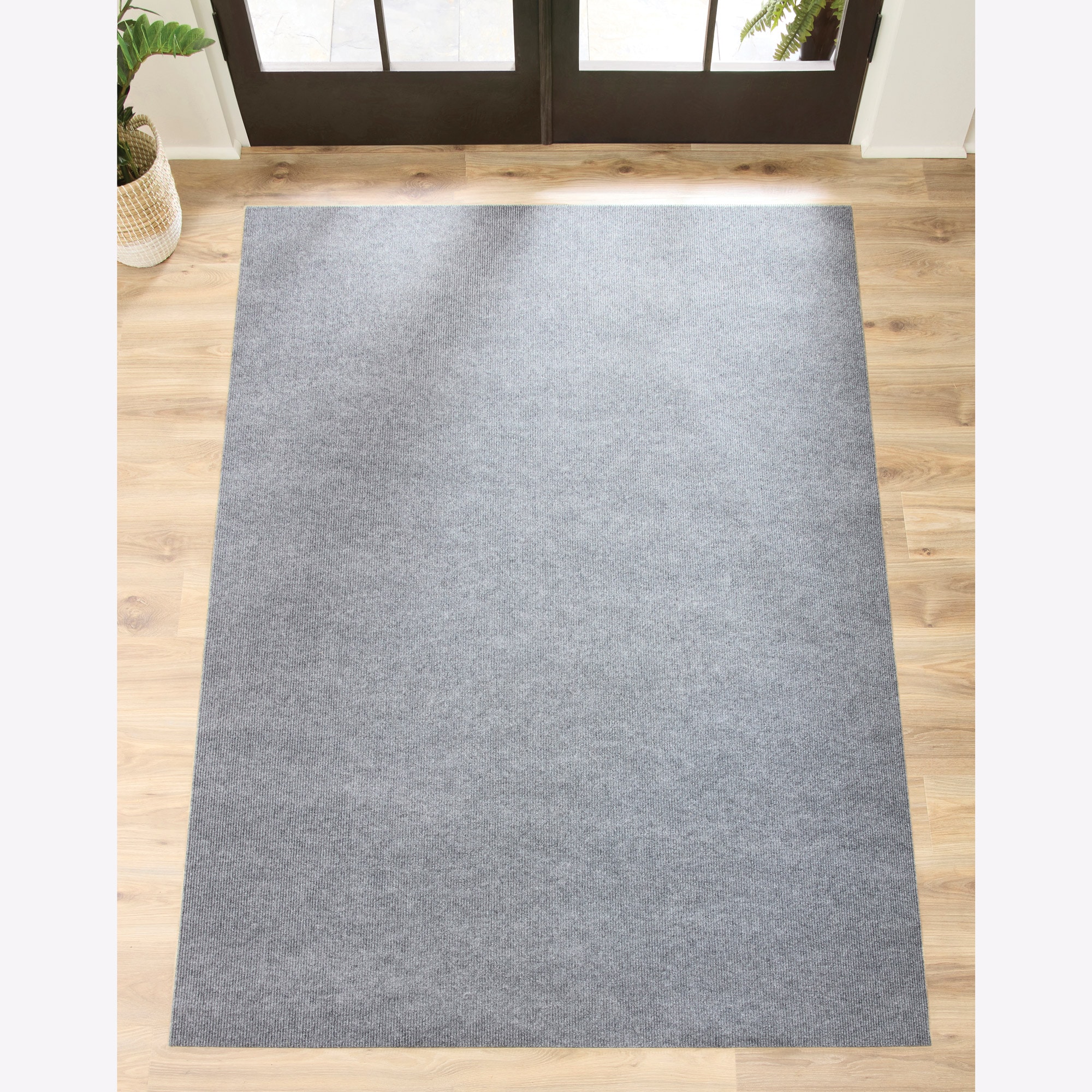 Project Source 6 X 8 (ft) Gray Indoor/Outdoor Solid Area Rug in the Rugs  department at