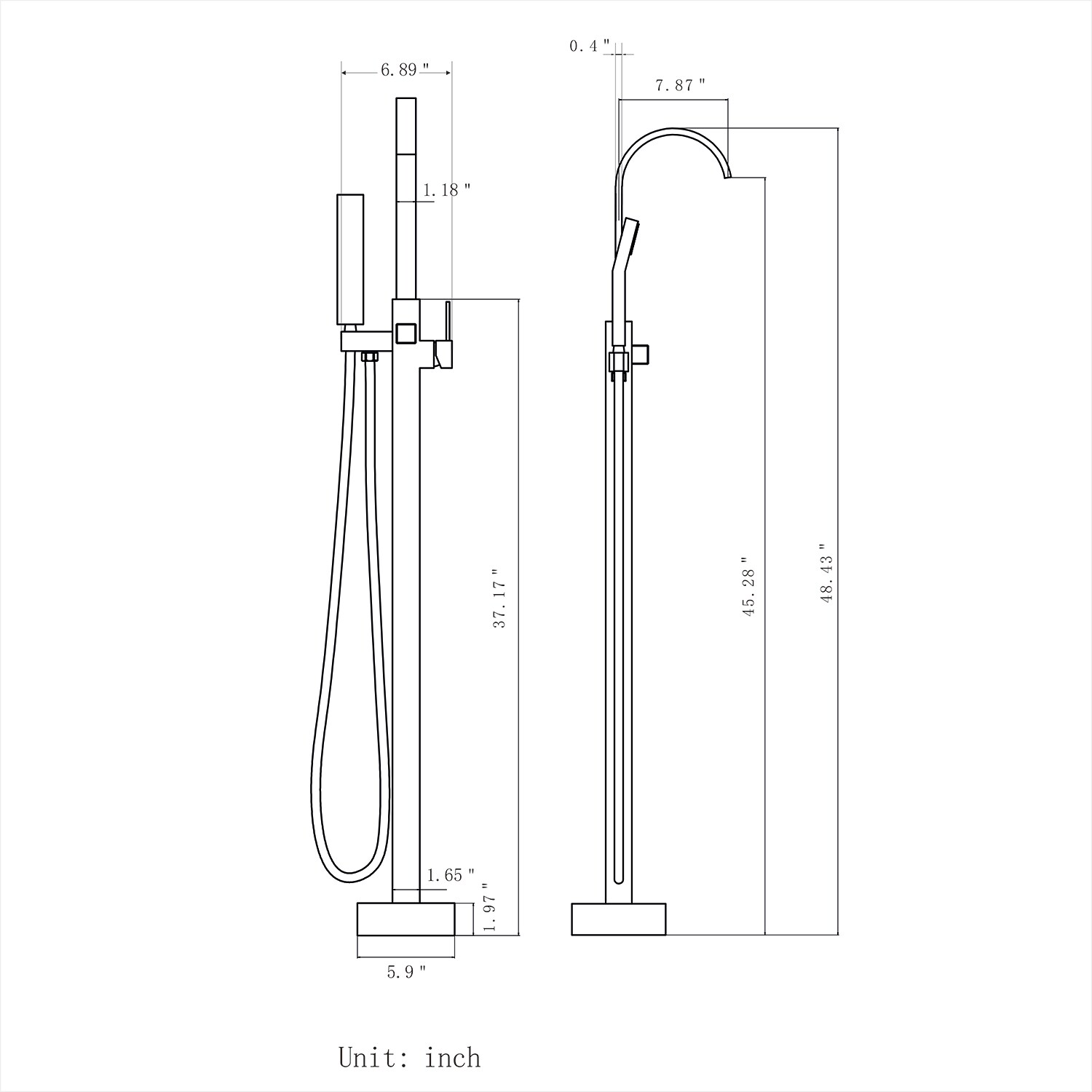 Kahomvis TC-QPW6-8232 Roman-Tub-Faucets - View #6