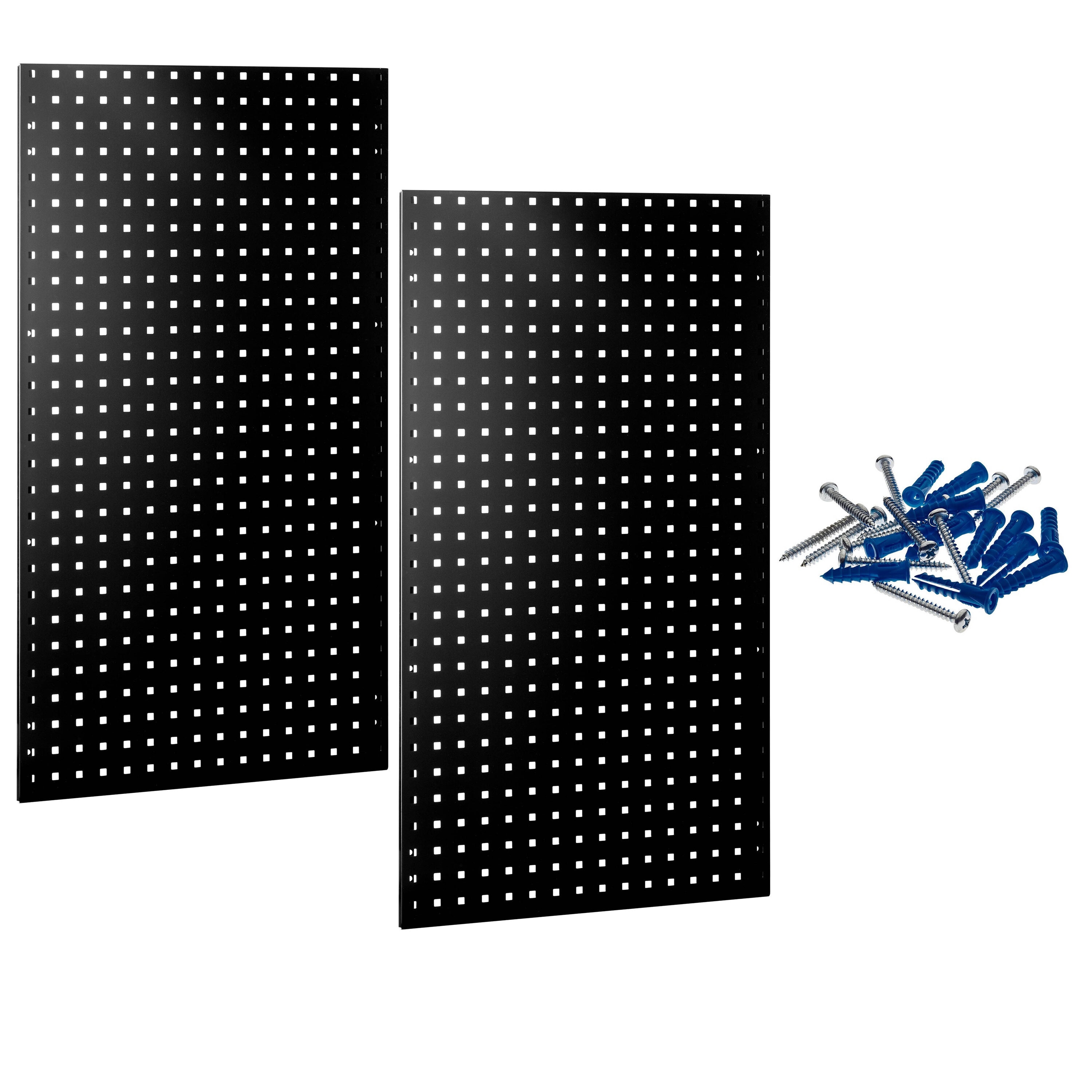 Triton Products LB2-BK LocBoard 2 -Piece Steel Pegboard in Black 24-in W x 42.5-in H