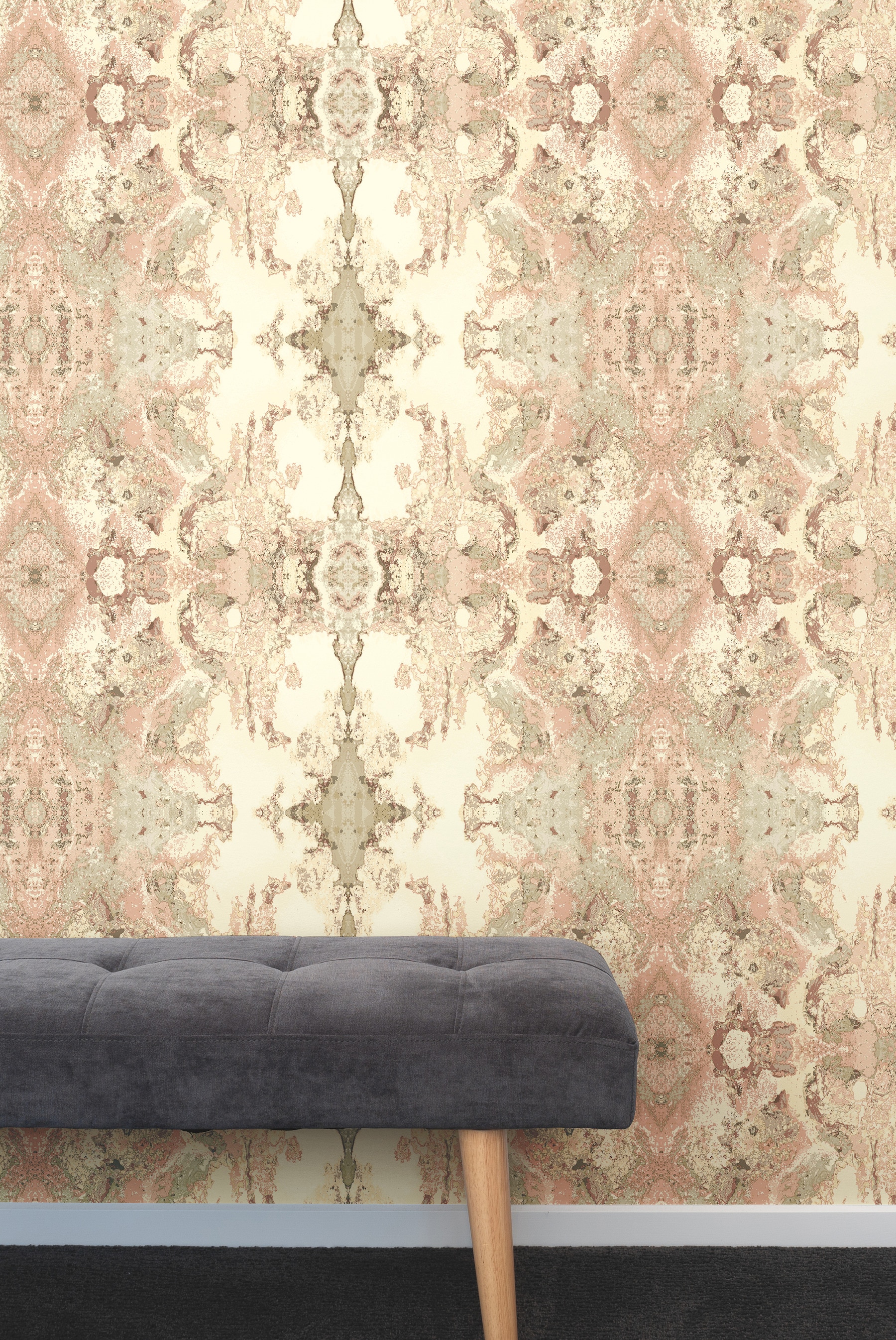 York Wallcoverings NA0595 Candice Olson Botanical Dreams 60.8-Sq. Feet Pink Paper Abstract Unpasted Wallpaper
