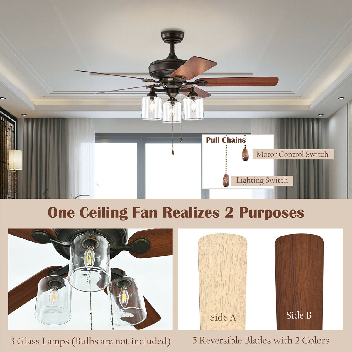 WELLFOR DZJ24571US Ceiling-Fans - View #3