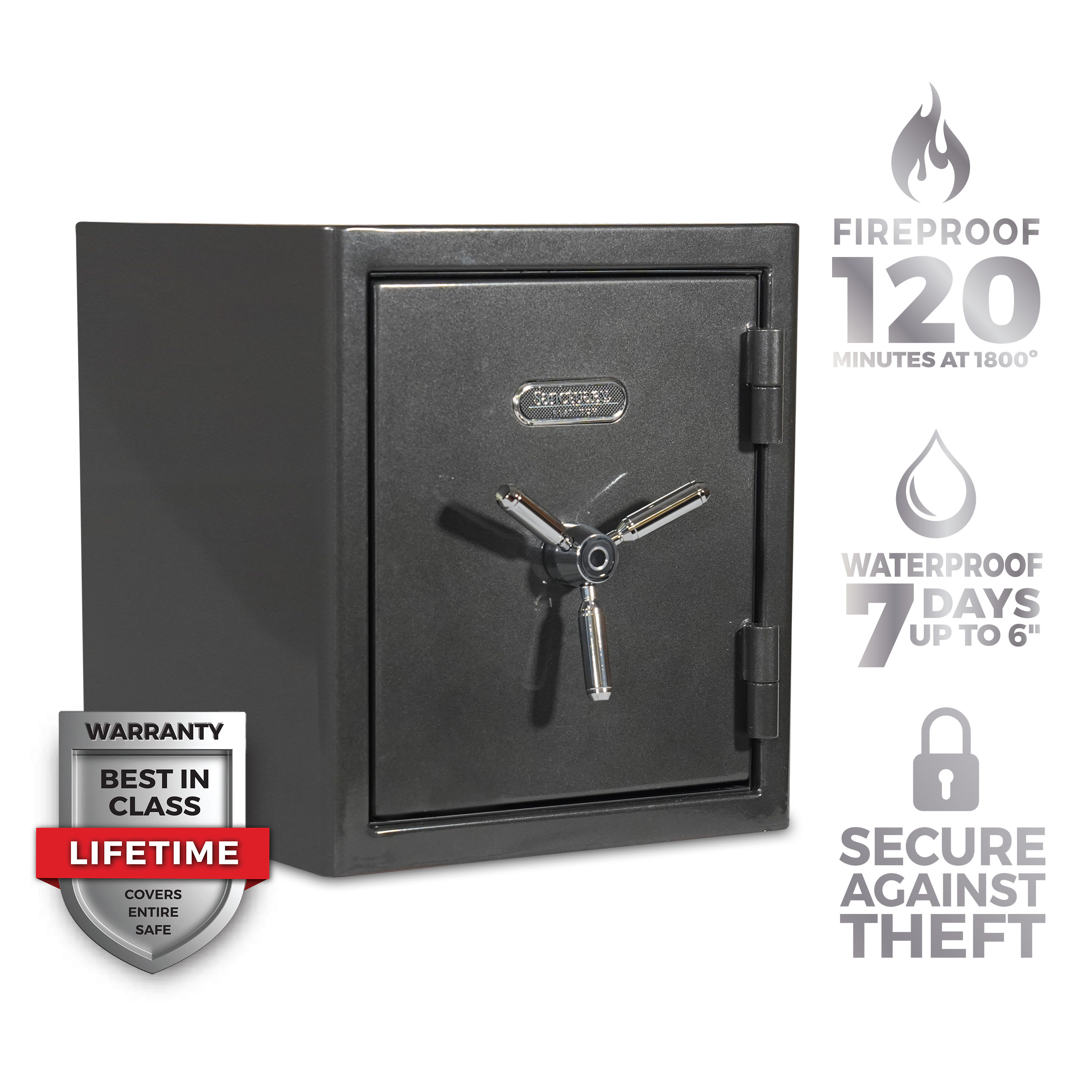 Sanctuary SA-PLAT2-BIO-DP 1.96-cu ft Fireproof , Waterproof Floor safe with Biometric Lock
