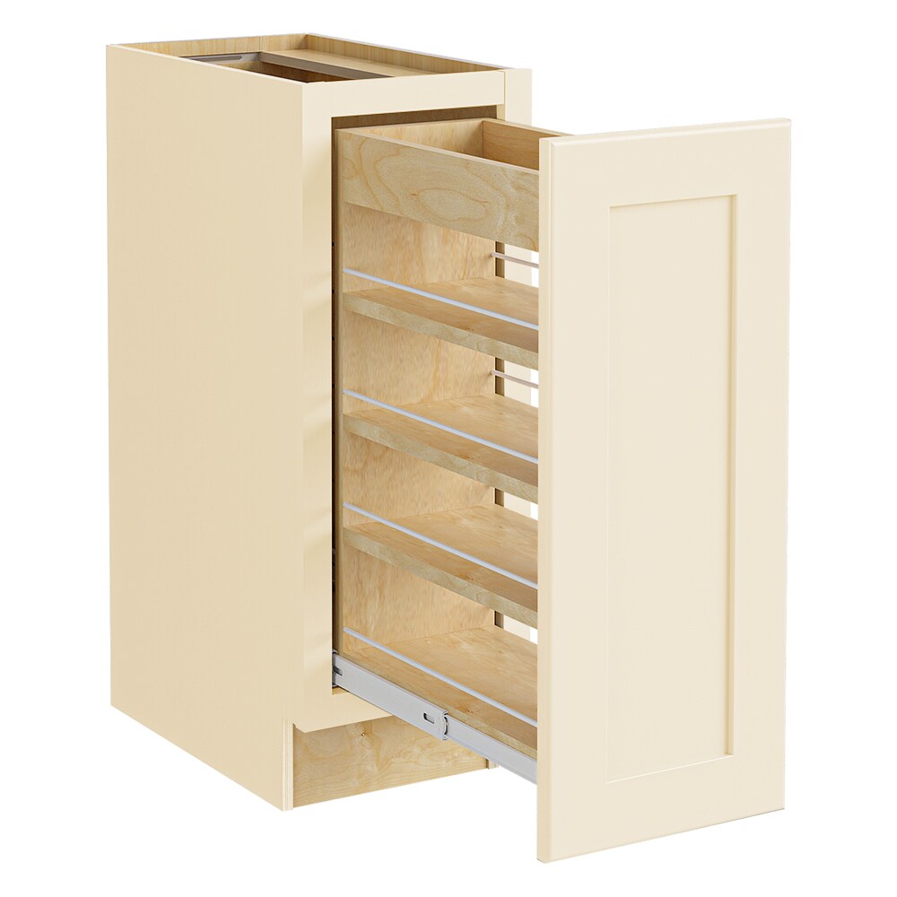 Norfolk Assembled 12 in. W x 34.5 in. H x 24 in.D Ply Base Cabinet Full Height Door(s)w/Spice Pullout Organizer in White
