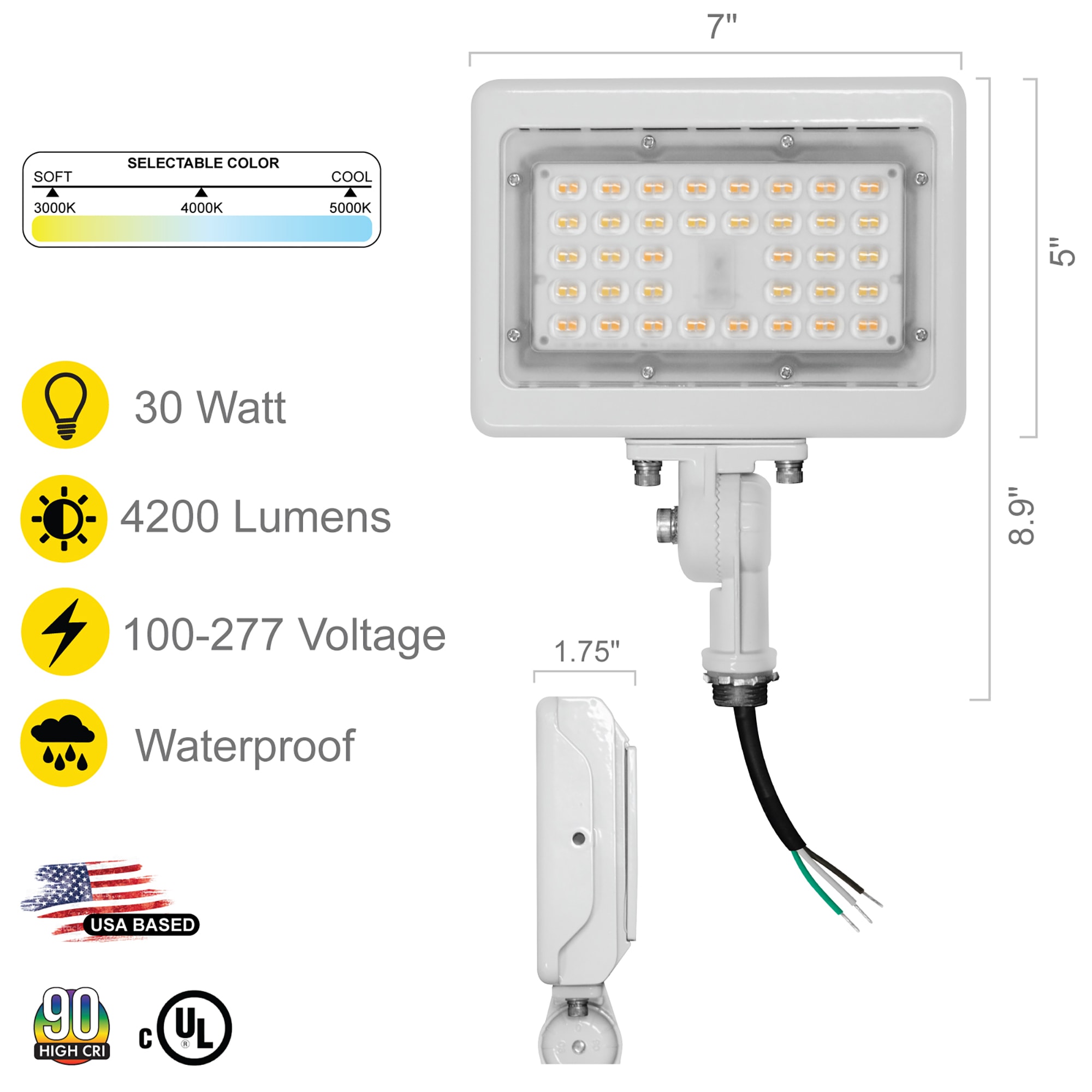 NUWATT NWSFL-30W3CT-KN-WH-2 Spot-Lights - View #2