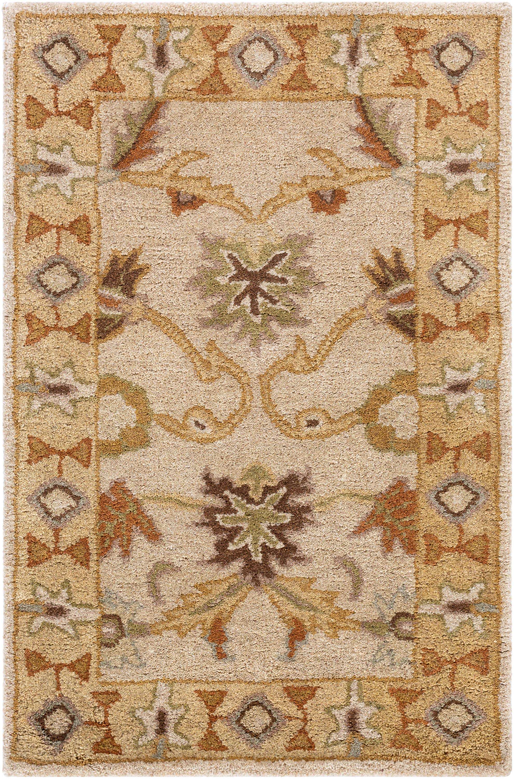 Livabliss CAE1010-23 Caesar 2 X 3 Wool Khaki Indoor Medallion Oriental Area Rug