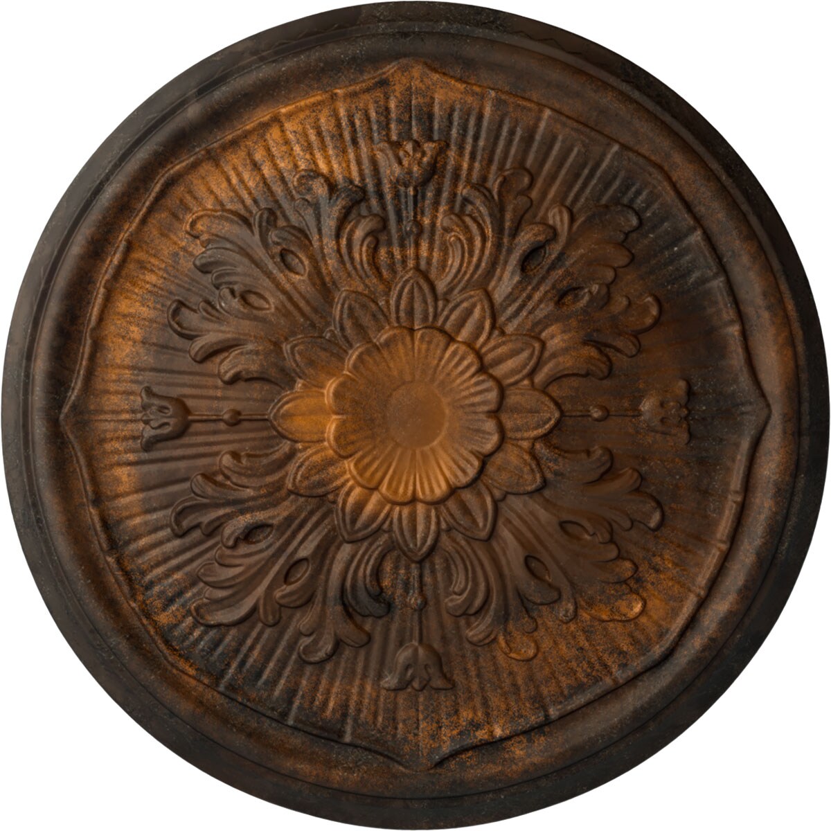 Ekena Millwork CM16LURUS Luton 15.75-in W x 15.75-in L Painted Rust Polyurethane Whole Ceiling Medallion