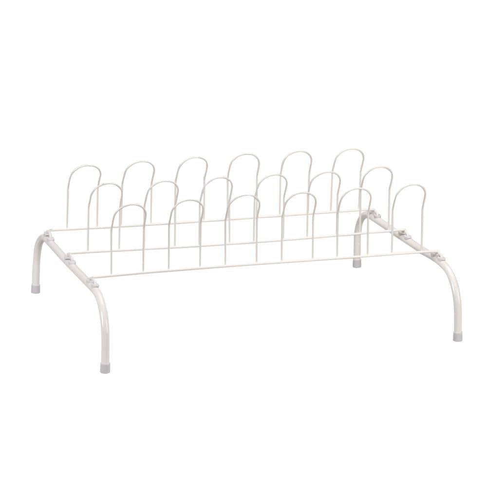 ORE International 15.5 Tall Traditional Wood 2-Tier Shoe Rack in