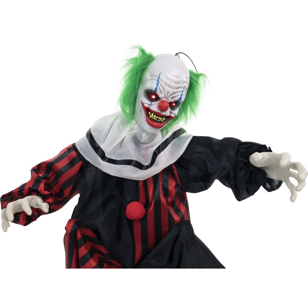 Haunted Hill Farm Freestanding Talking Lighted Clown Animatronic in the ...
