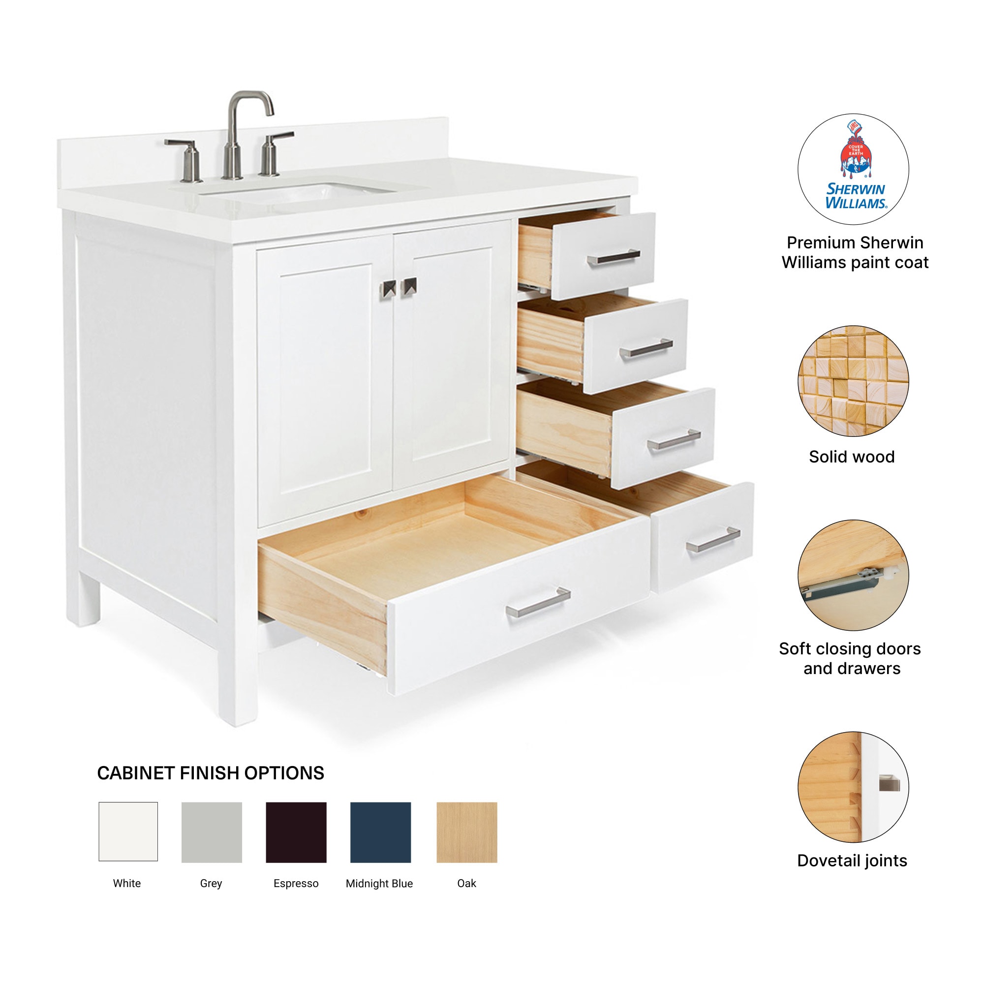 ARIEL A043SLWQRVOWHT Bath-Vanity-Combo - View #4