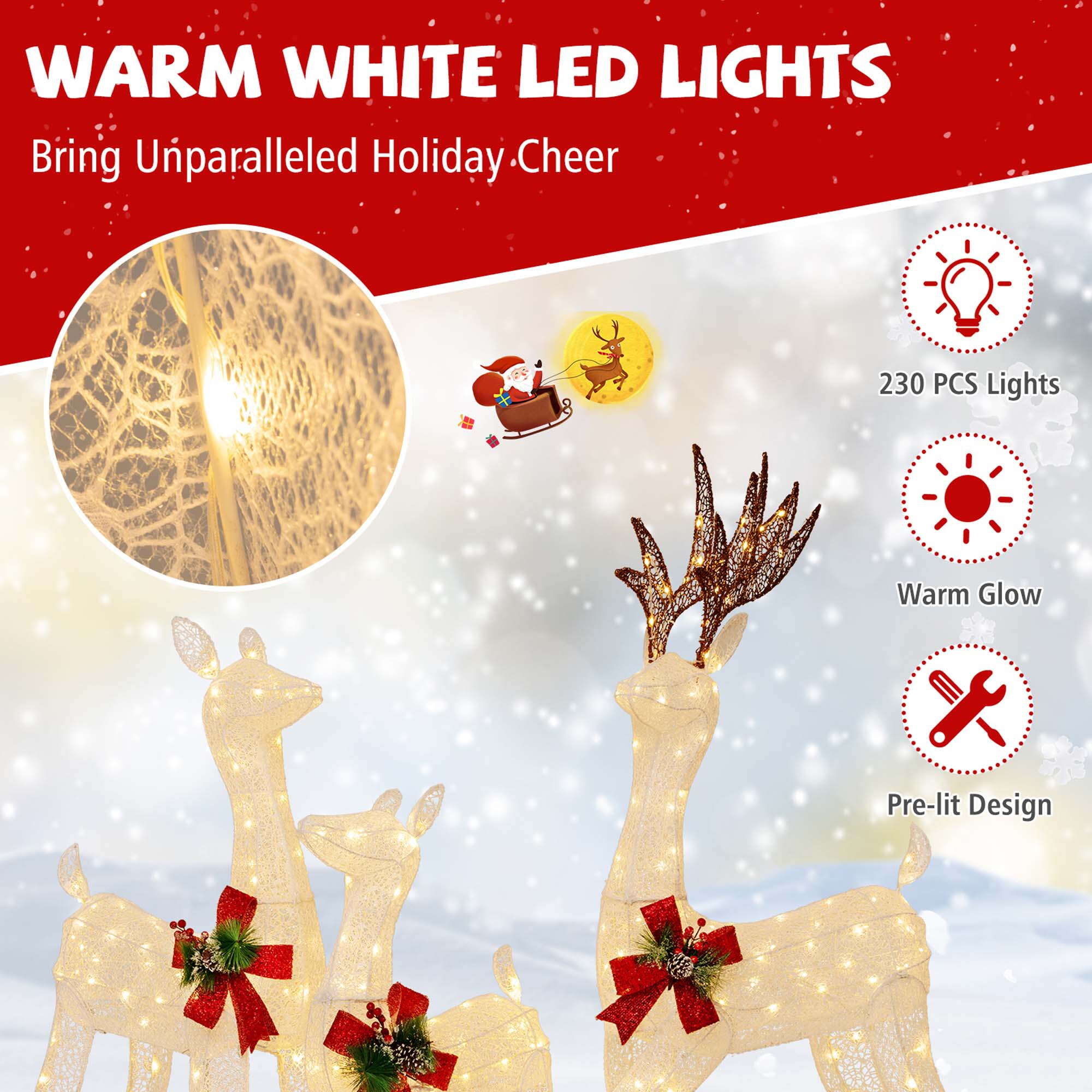 Costway LWS00789 Table-Christmas-Decorations - View #6
