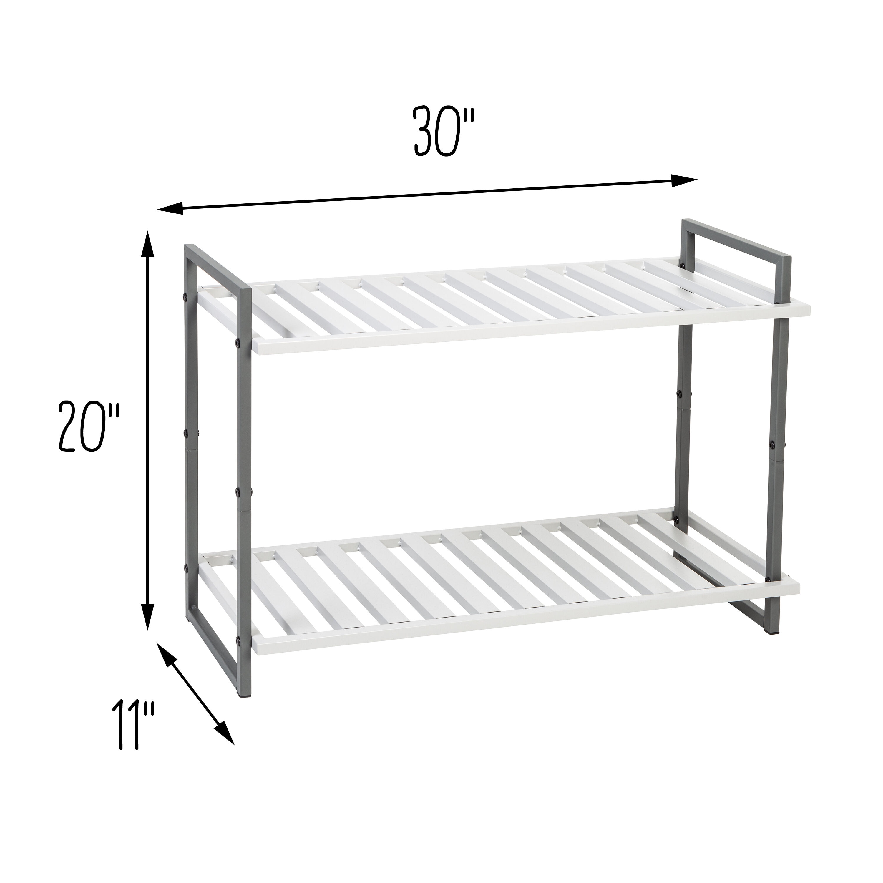 Honey-Can-Do White Steel Stacking Cabinet Shelf Organizers (2-Pack