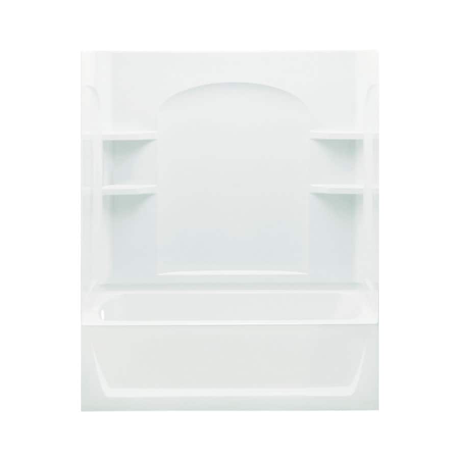 Sterling 71220110-0 Ensemble 32-in W x 60-in L White Polyresin and Fiberglass Rectangular Left Drain Alcove Soaking Bathtub