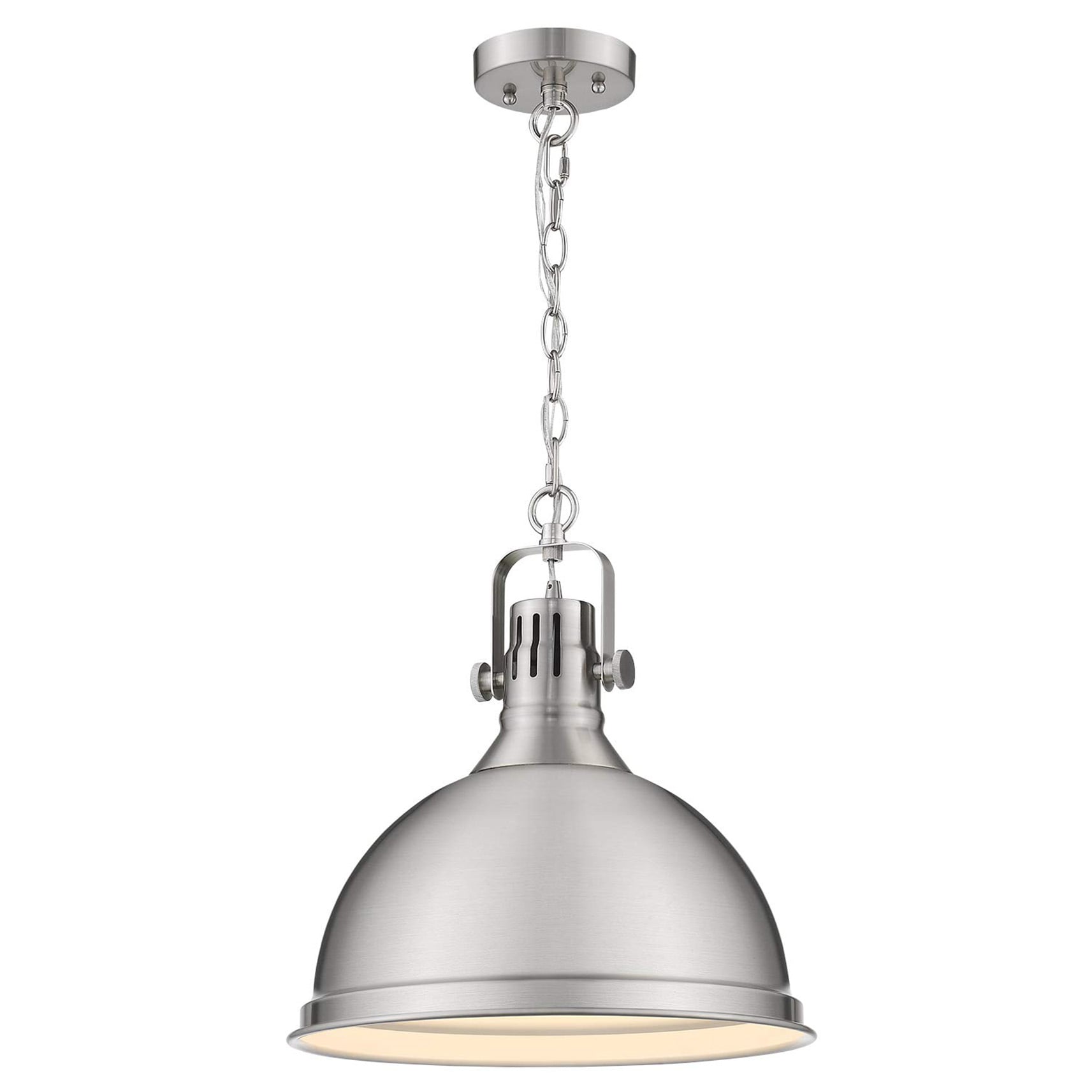 LTMATE LS4054L BN JAZAVA Brushed Nickel Industrial Bowl Medium Hanging Pendant light