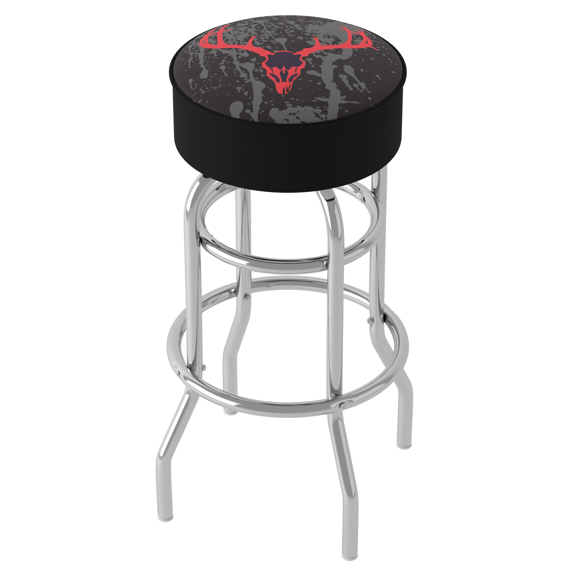 Trademark Gameroom HUNT1000-SK Bar Stools Hunt Skull 31.0-Inches H Bar height Round seat Upholstered Swivel Metal Bar Stool
