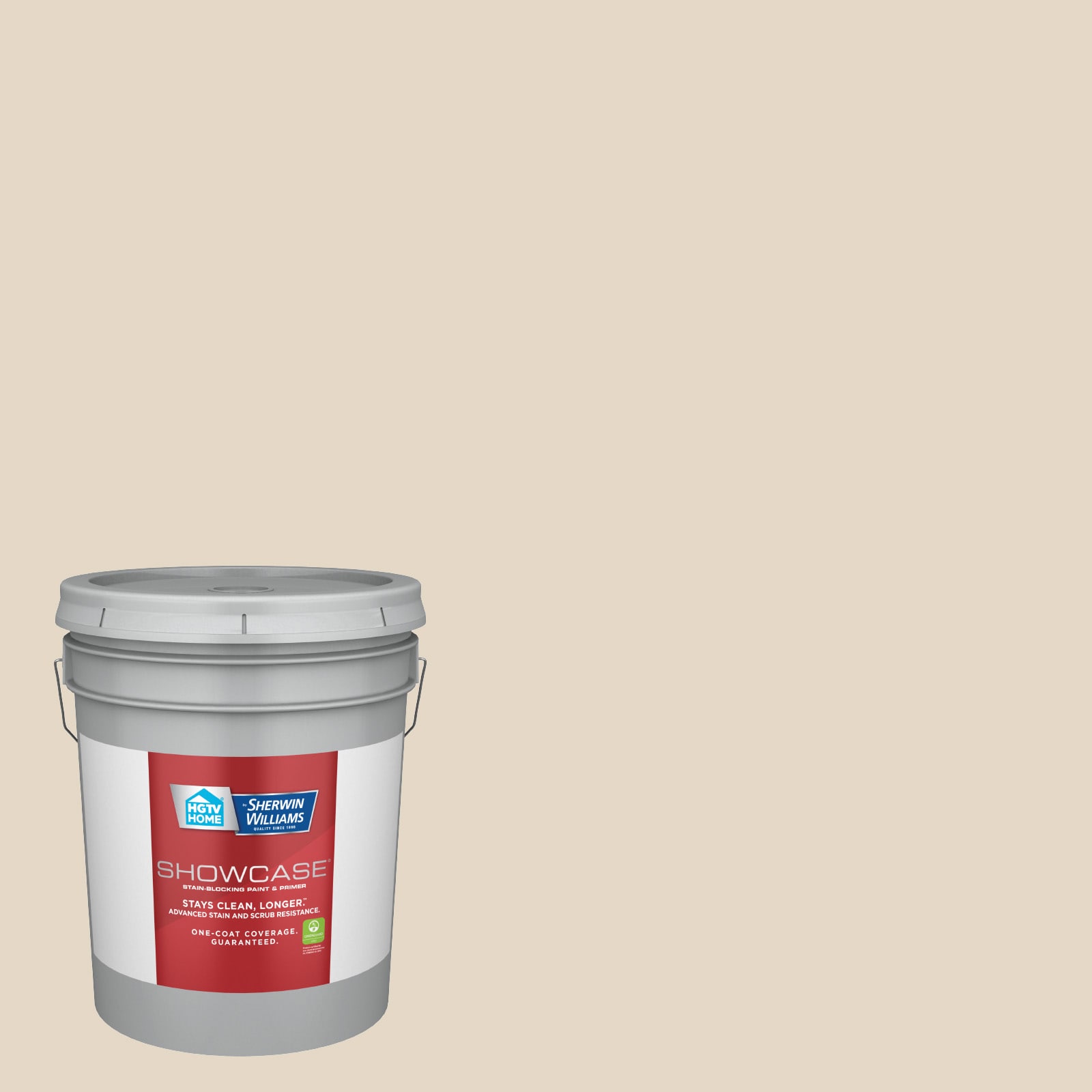 HGTV HOME by Sherwin-Williams 3002-10C-935245 Showcase Satin Savoury Beige 3002-10C Acrylic Interior Paint Paint + Primer ( 5-gallon )