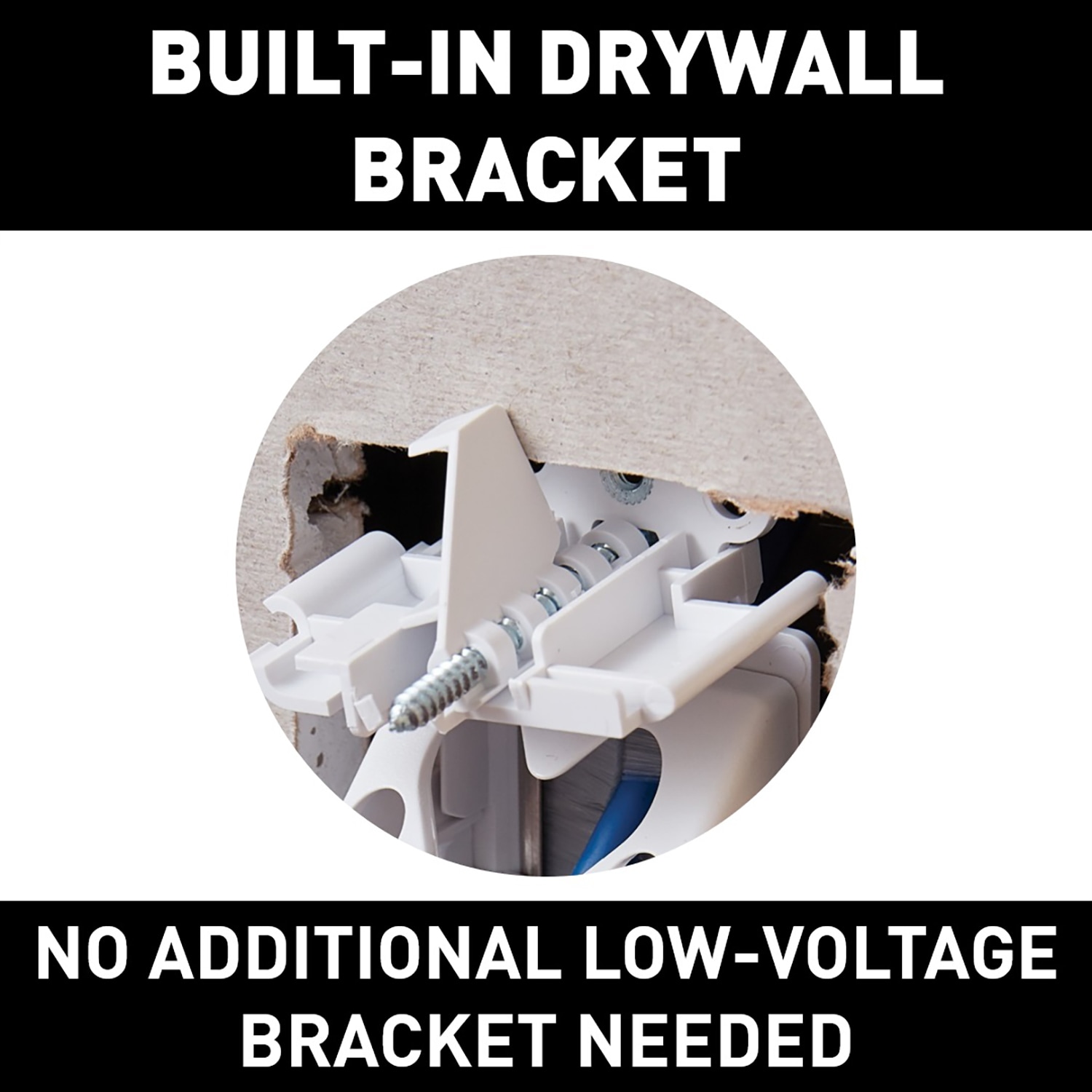 Arlington Industries LVCED135WP-1 Cable Entry Device with Brush-Style  Opening, Low-Voltage Bracket and Wall Plate, 1-Gang, White, 1-Pack 