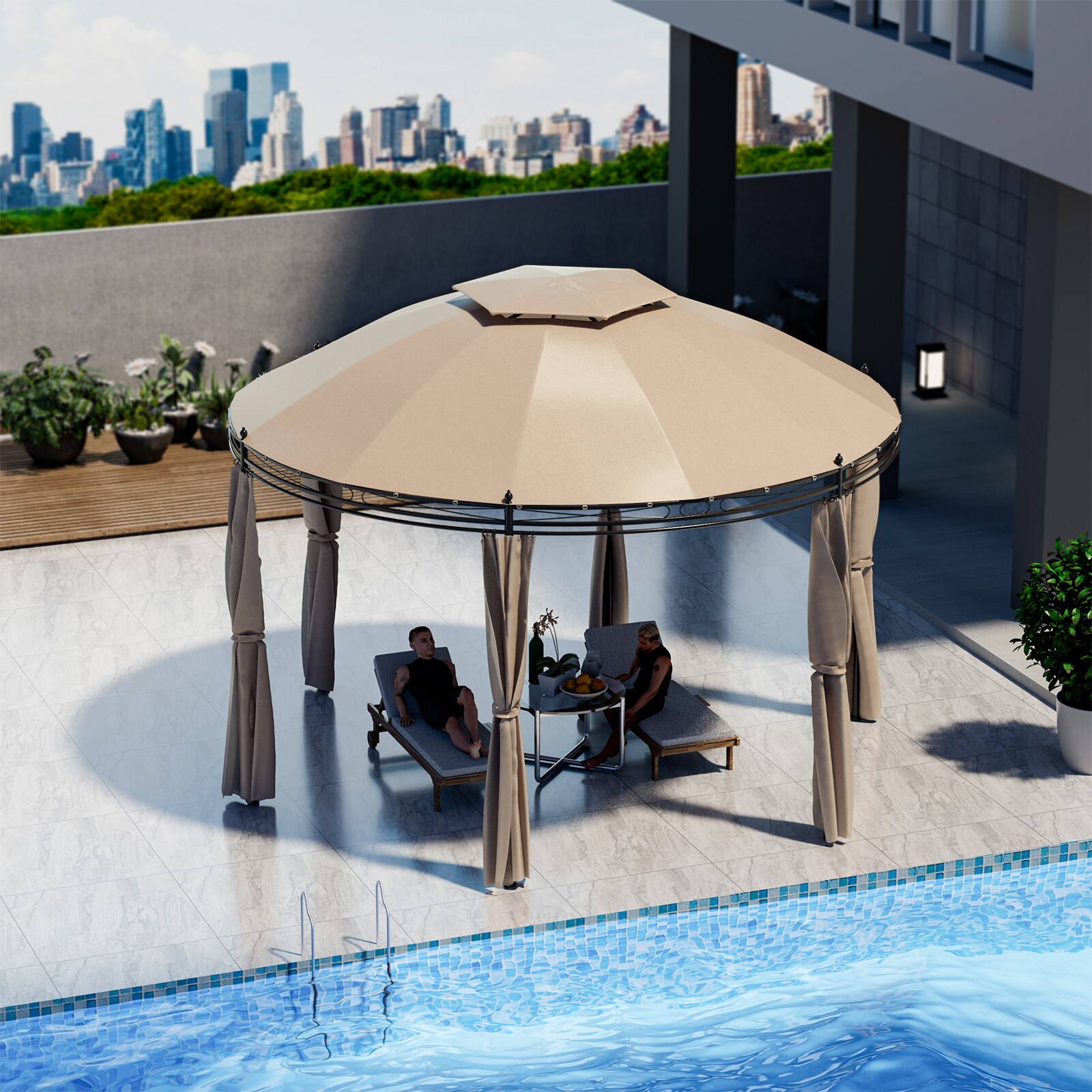 Forclover HYFC-0384BN Wood-Resin-Gazebos - View #9