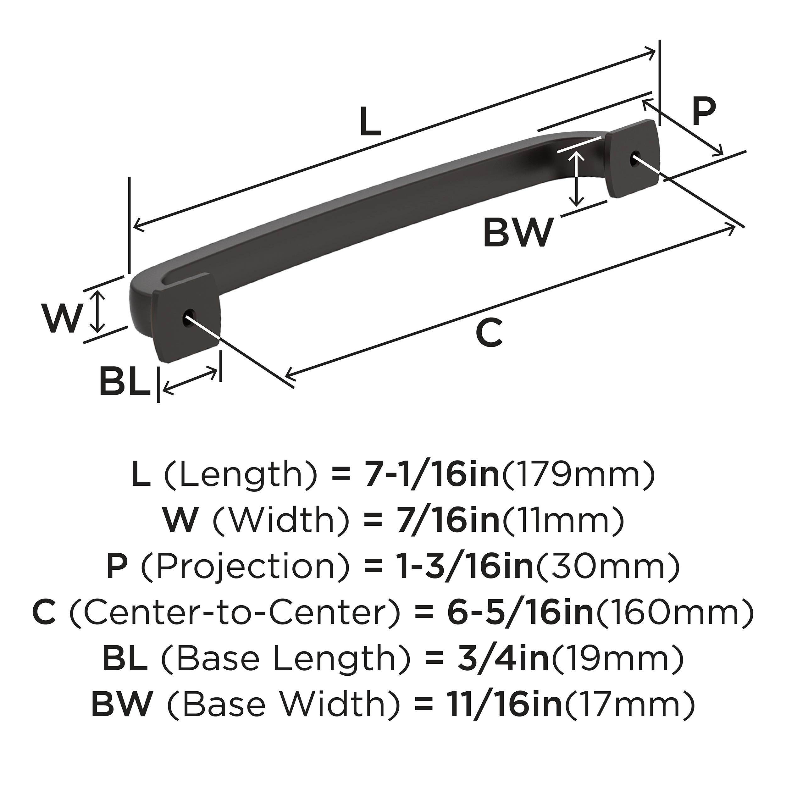 Oil-Rubbed Bronze 6-5/16" Modern Cabinet Pull