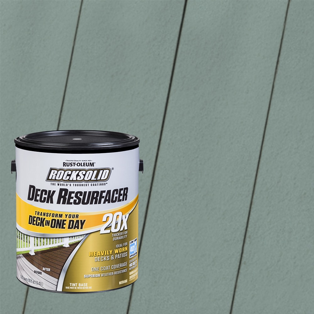 Rust-Oleum 319378T RockSolid 20X Deck Resurfacer Pre-Tinted Fern Solid Exterior Wood Stain and Sealer in One ( 1-gallon )