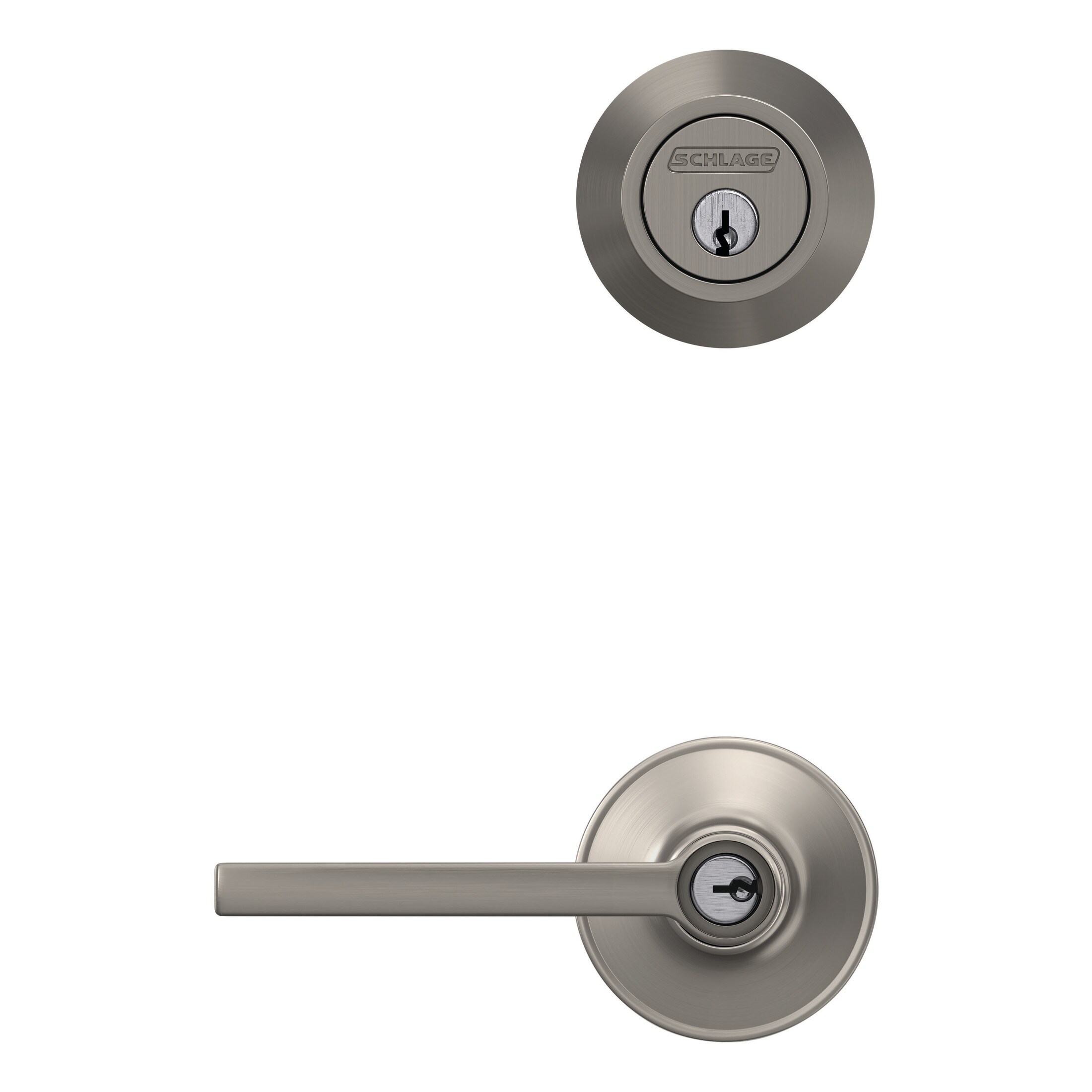 Home Front by Schlage Marwood Satin Nickel Exterior Single