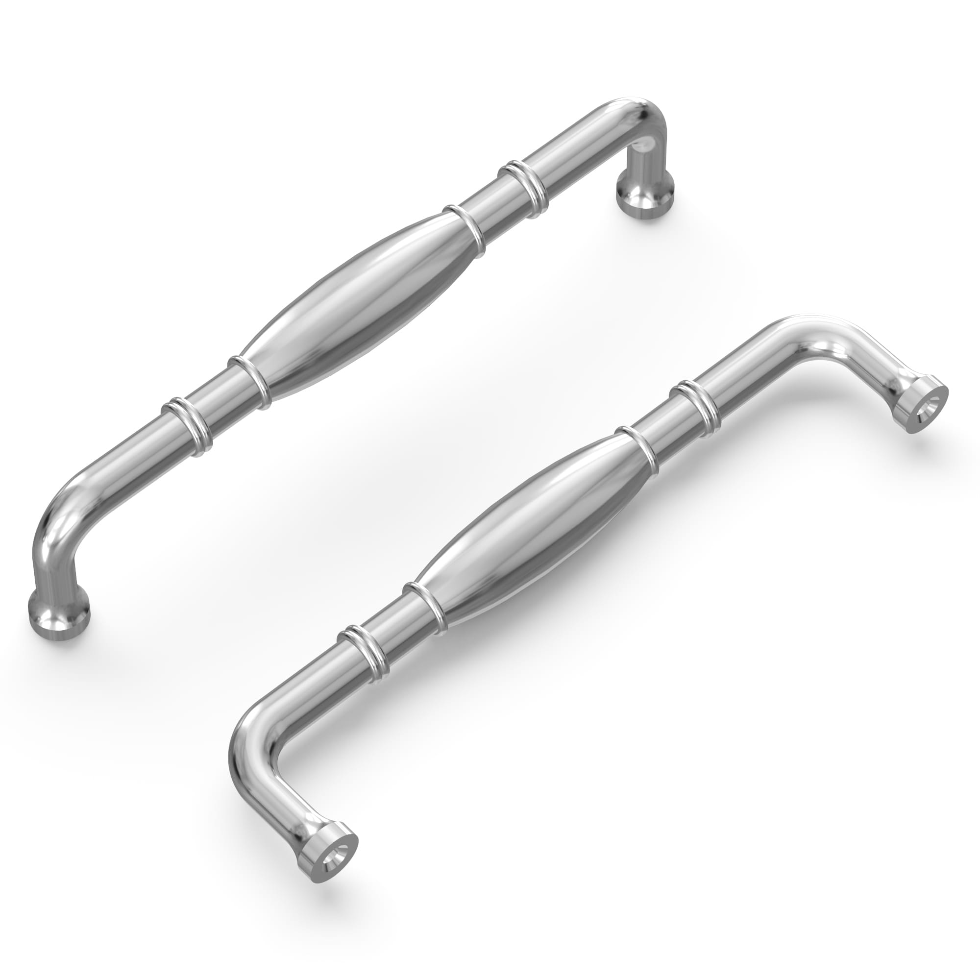Hickory Hardware P3052-CH-10B Williamsburg 5-1/16-in , 128mm Center to Center Chrome Rectangular Handle 10 -Pack