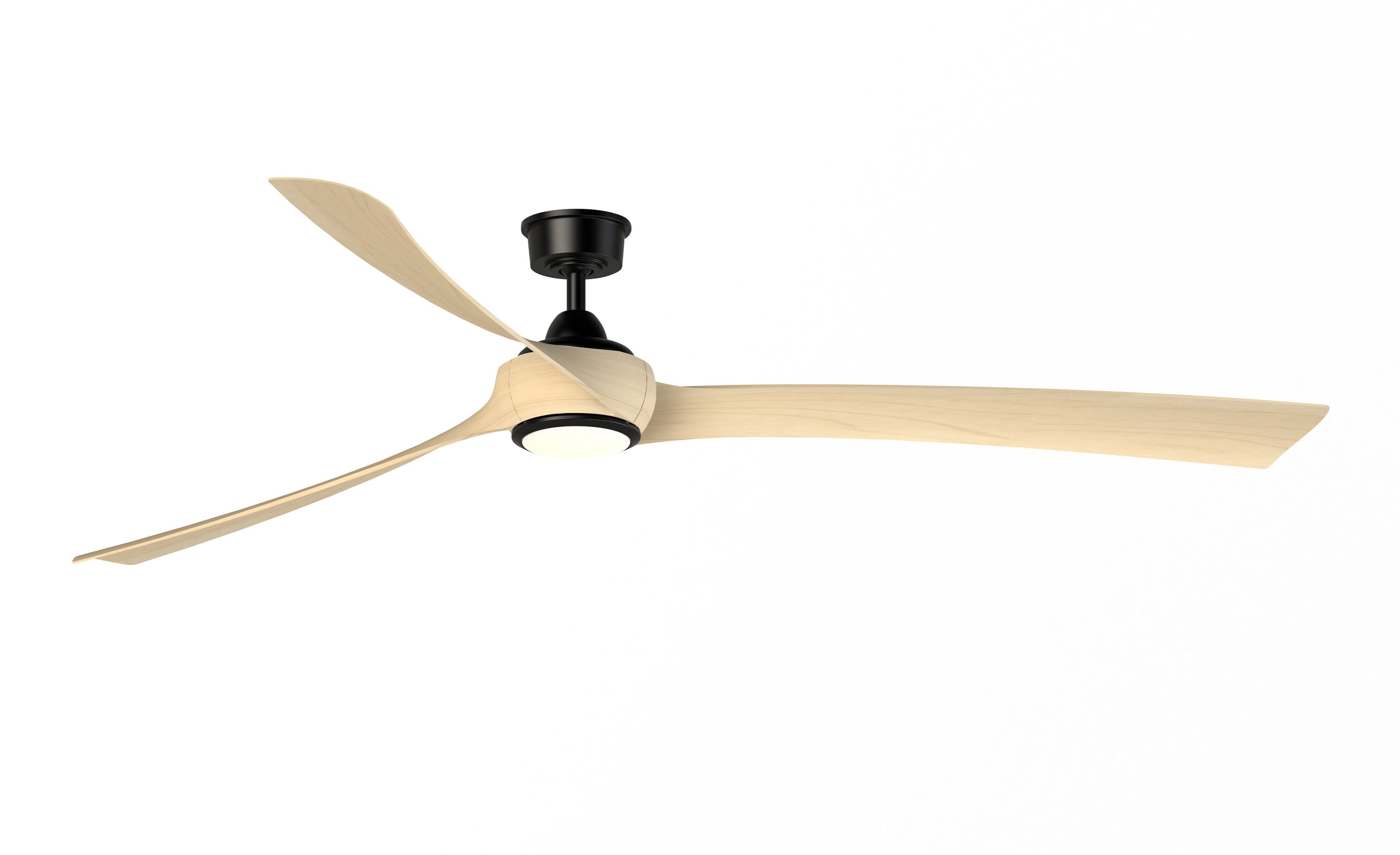 Wrap Custom 84-in Black LED Indoor/Outdoor Smart Ceiling Fan with Light Remote (3-Blade) | - Fanimation FPD8531BL-84N-LK