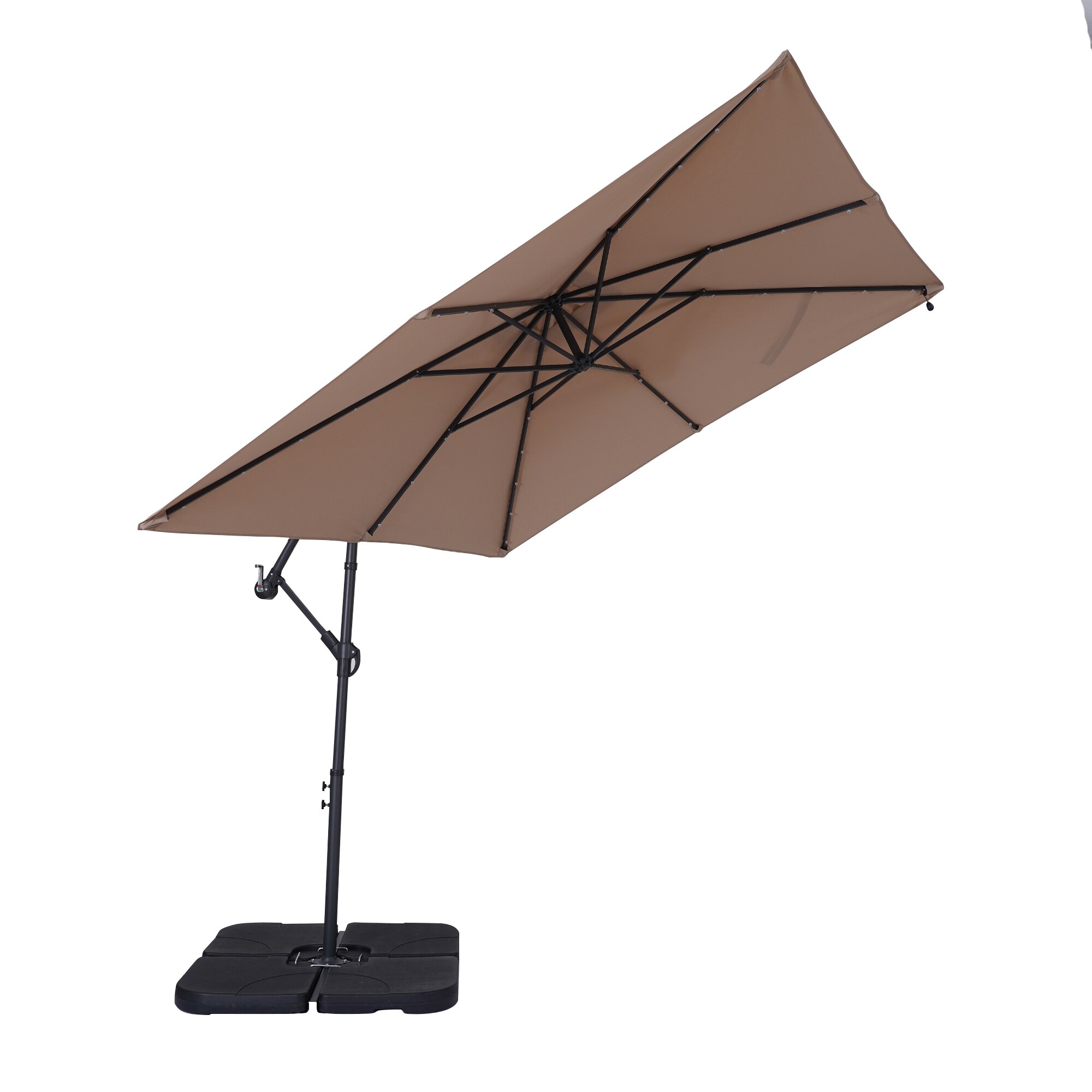 Forclover ALSM-62SD 8.2-ft Steel Offset Patio Umbrella with Lights