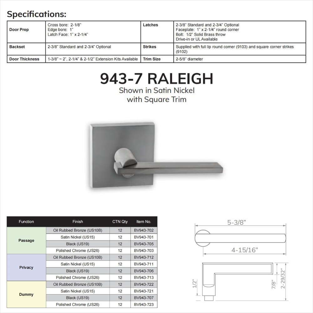 Delaney Hardware BV943-705 Door-Knobs - View #2