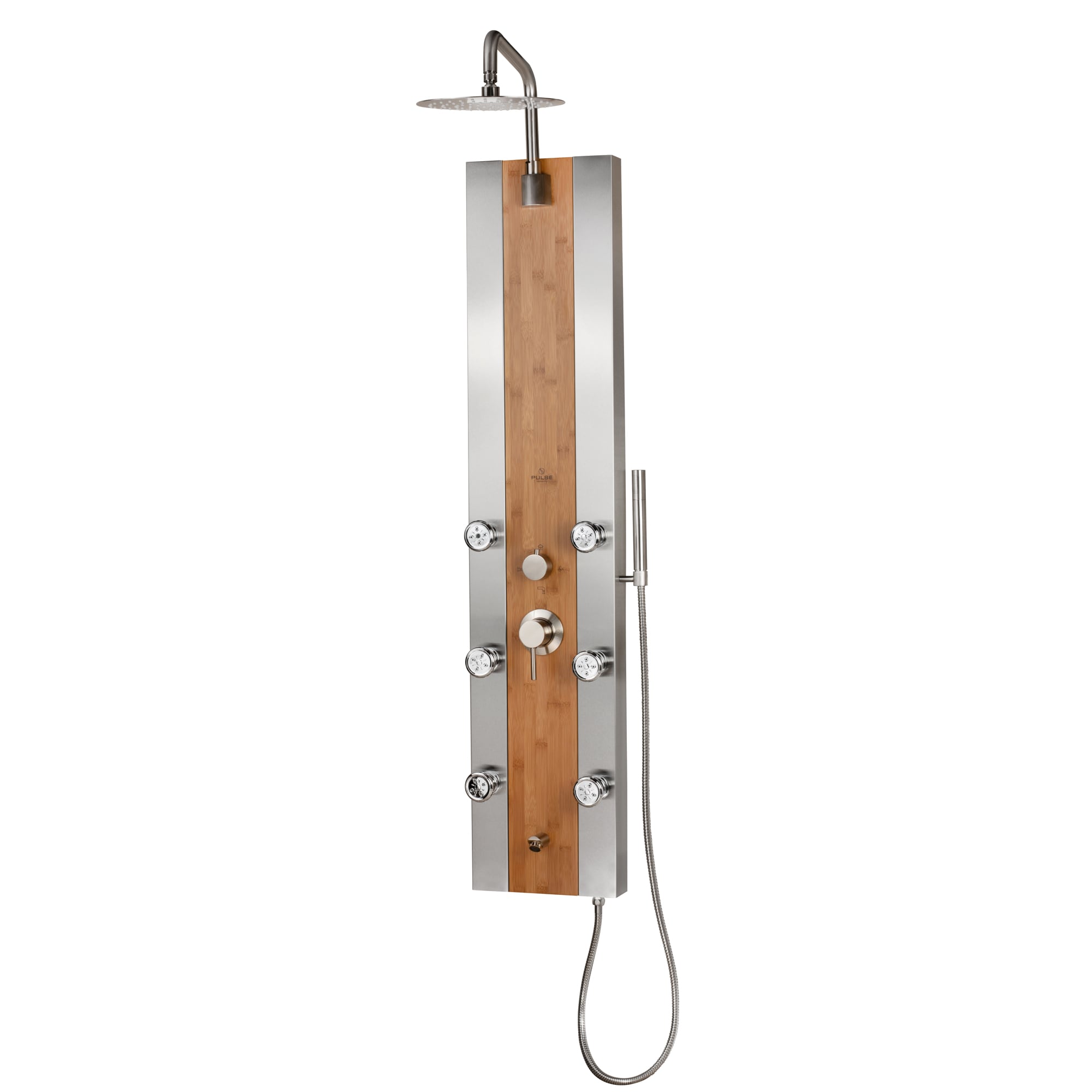PULSE 1050 Brushed Stainless Steel 8-in Shower Panel System with 3-way Diverter ( Pressure-balanced Valve Included )