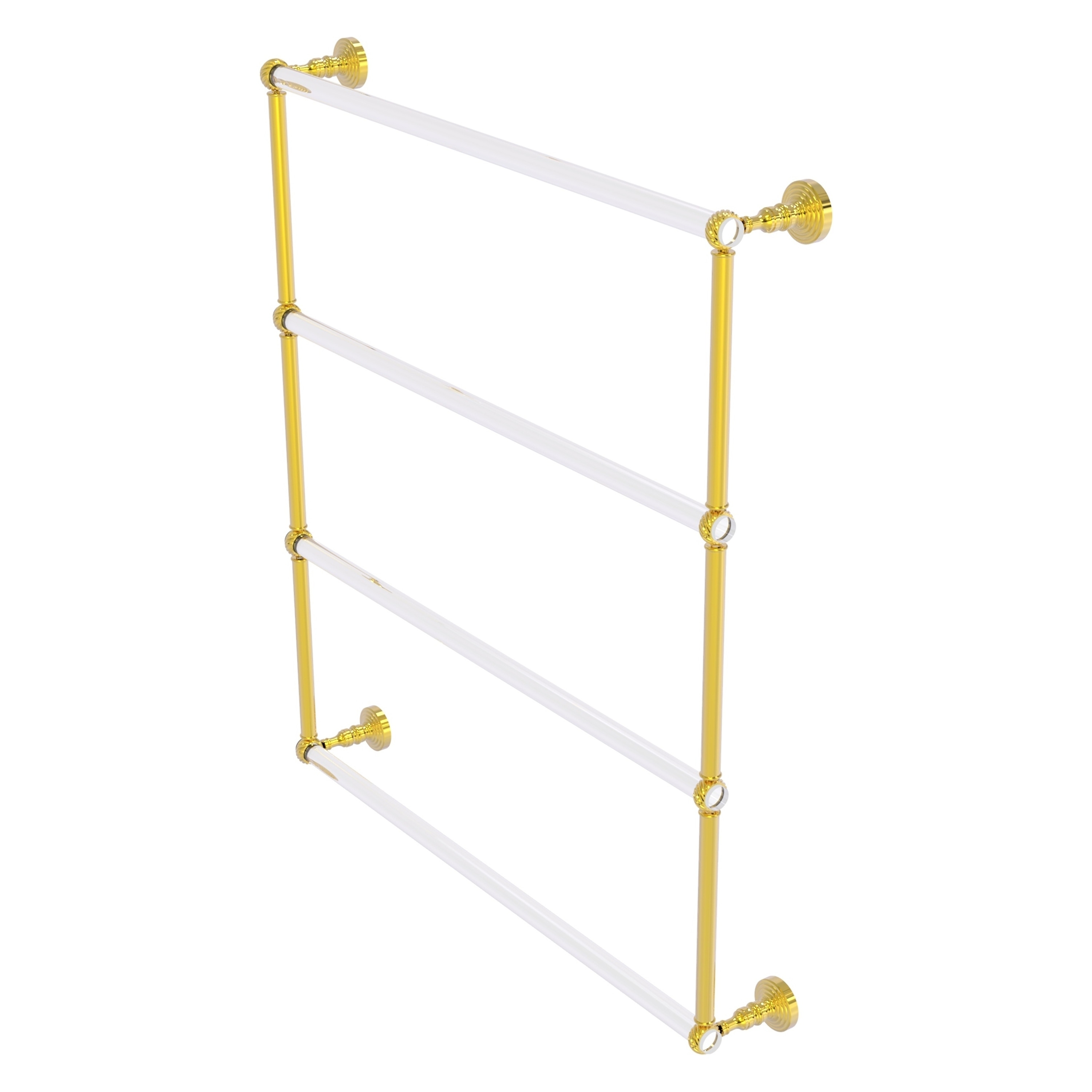 Allied Brass PG-28T-30-PB Pacific Grove 30-in double Polished Brass Wall mount 4-tier Towel Bar