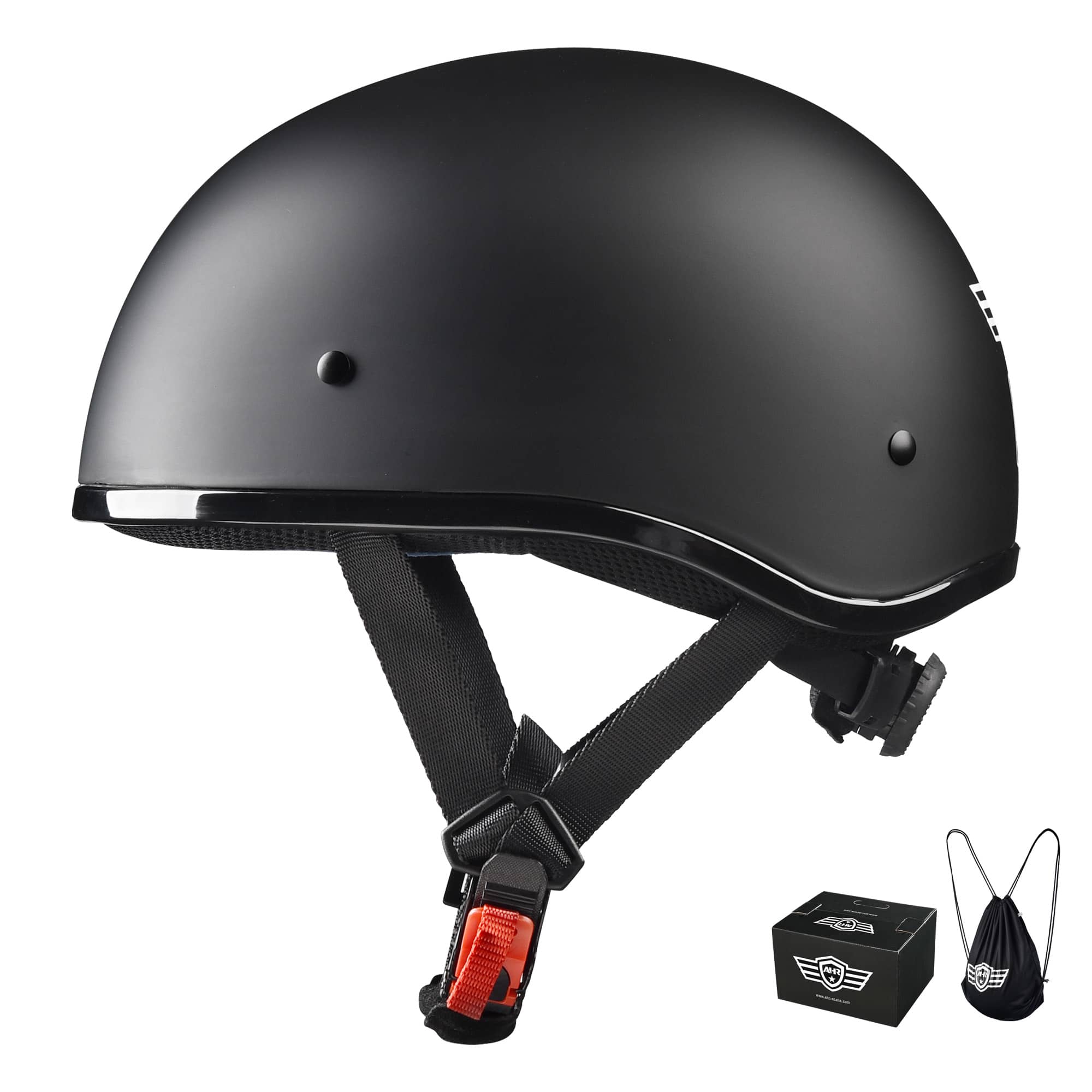 Yescom 33HEL006-883S-MB-LO AHR Half Face Motorcycle Helmet DOT Approved Bike Chopper Cruiser Scooter