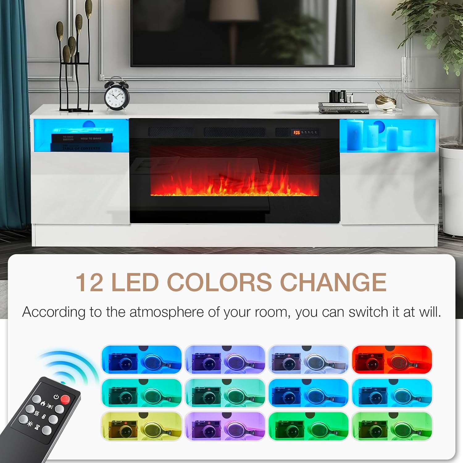 AOXUN H21012BR+H20017 Electric-Fireplaces - View #2