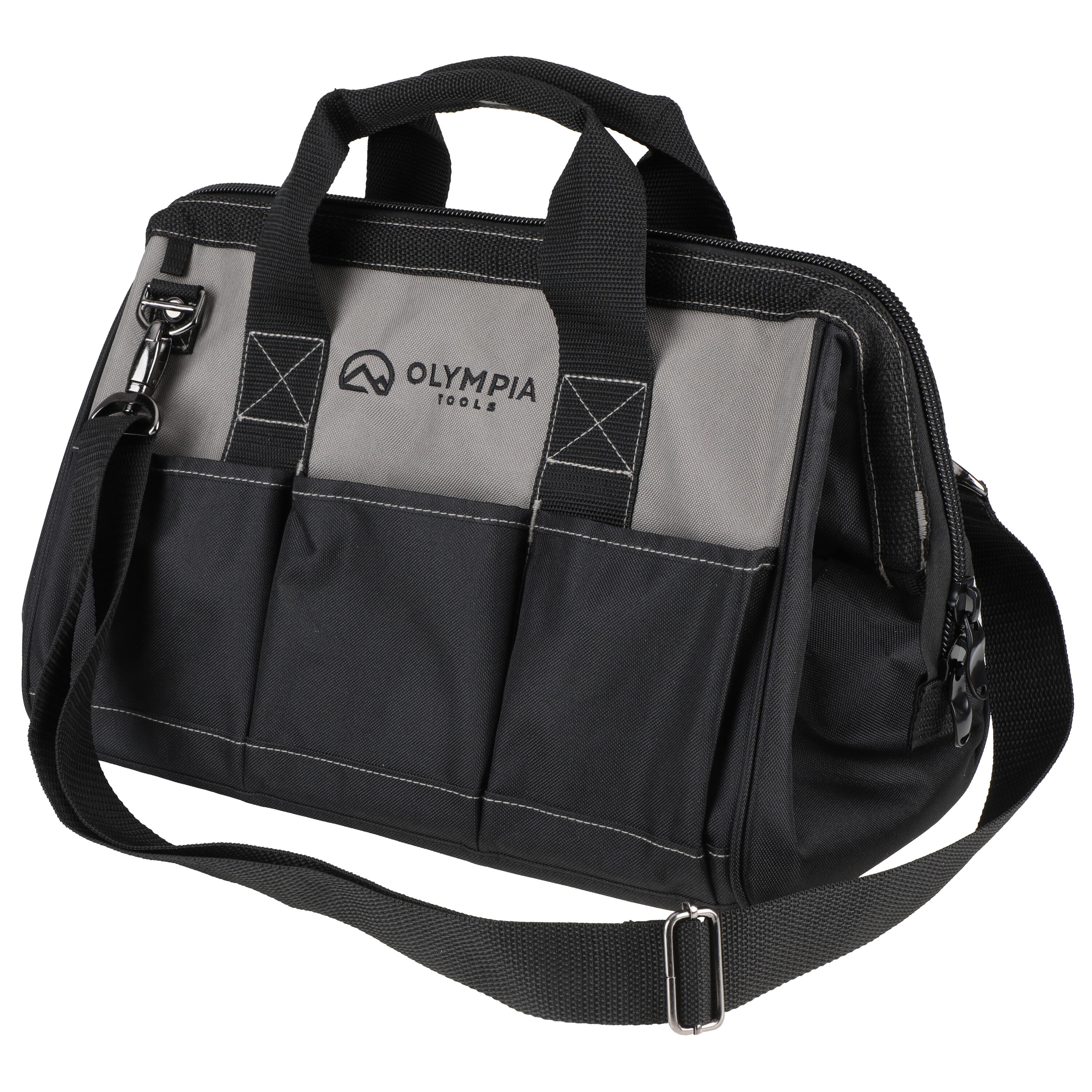 Olympia Black and Gray Nylon 15-Inch Zippered Tool Bag