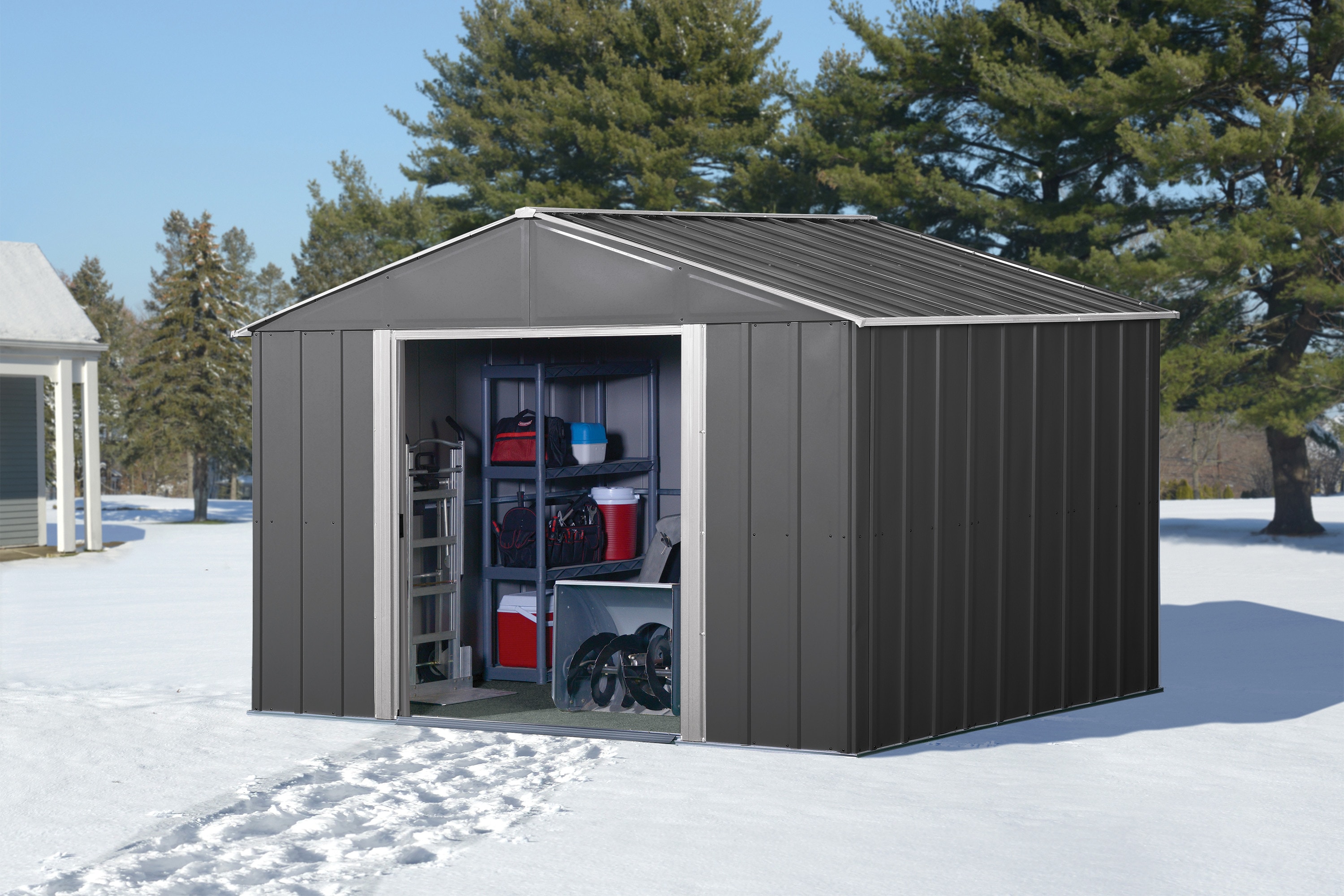 Arrow LW108CCFG 10-ft x 8-ft High Point Galvanized steel Storage Shed