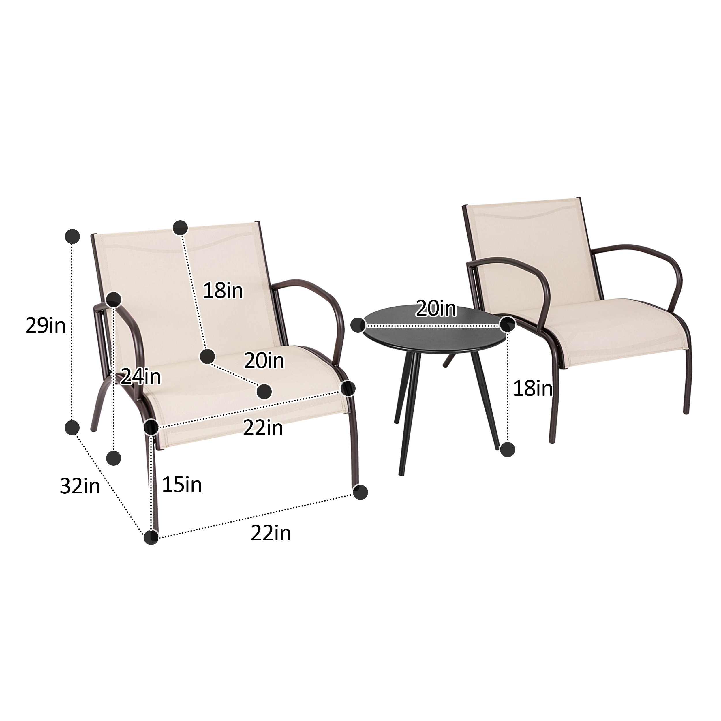 LIVIZA TDS11399CF Patio-Conversation-Sets - View #4