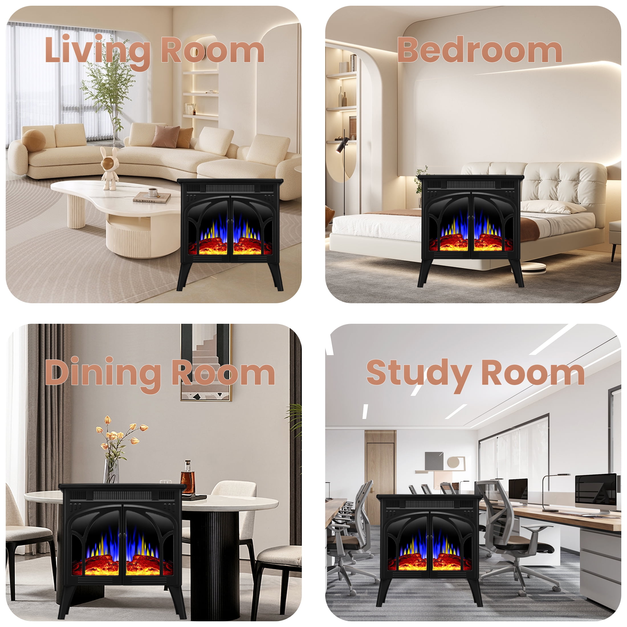 COWSAR S230B-BLACK Electric-Fireplaces - View #7