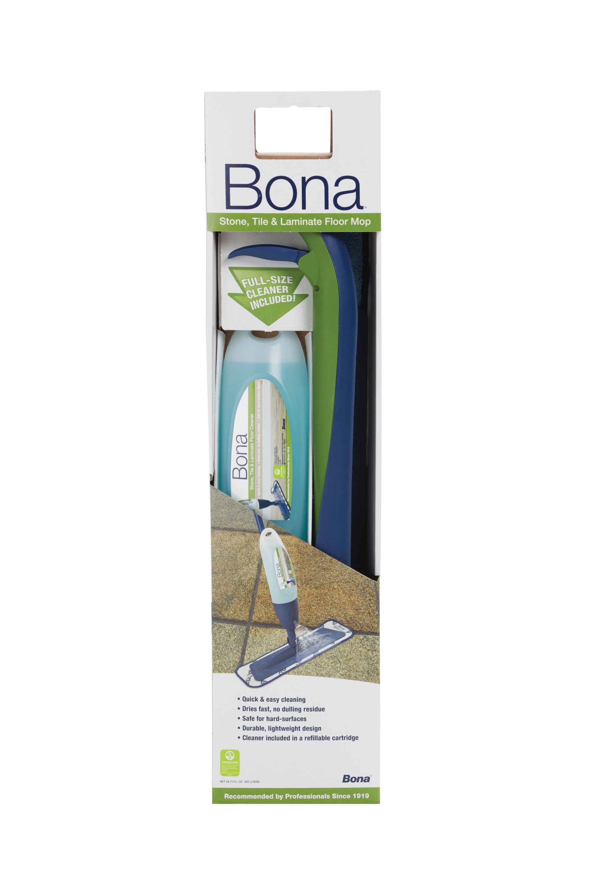 Bona Stone Tile Laminate Cleaner Cartridge for Bona Spray Mop, 33-Ounces
