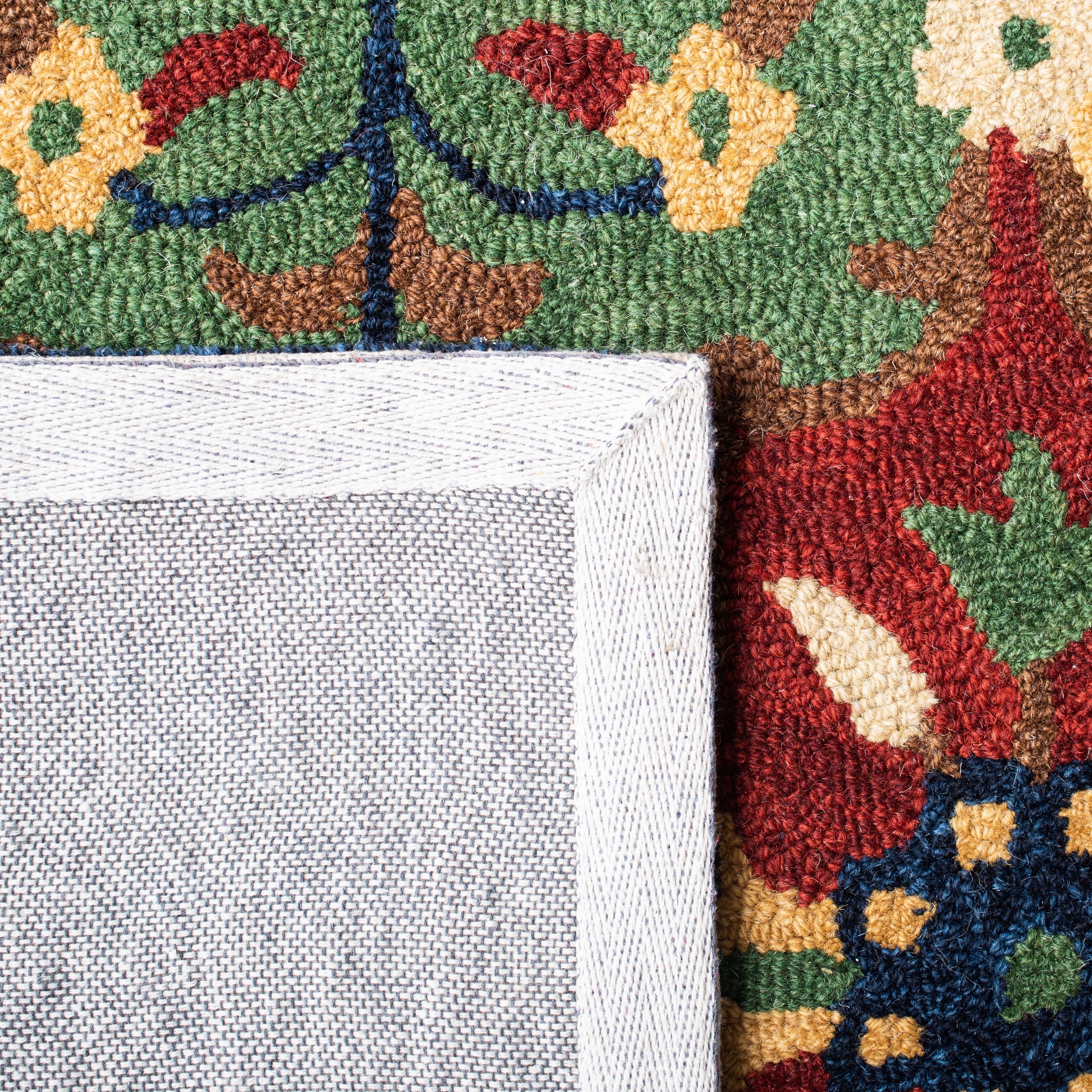 Heritage Red and Green Hand-Tufted Wool Runner Rug