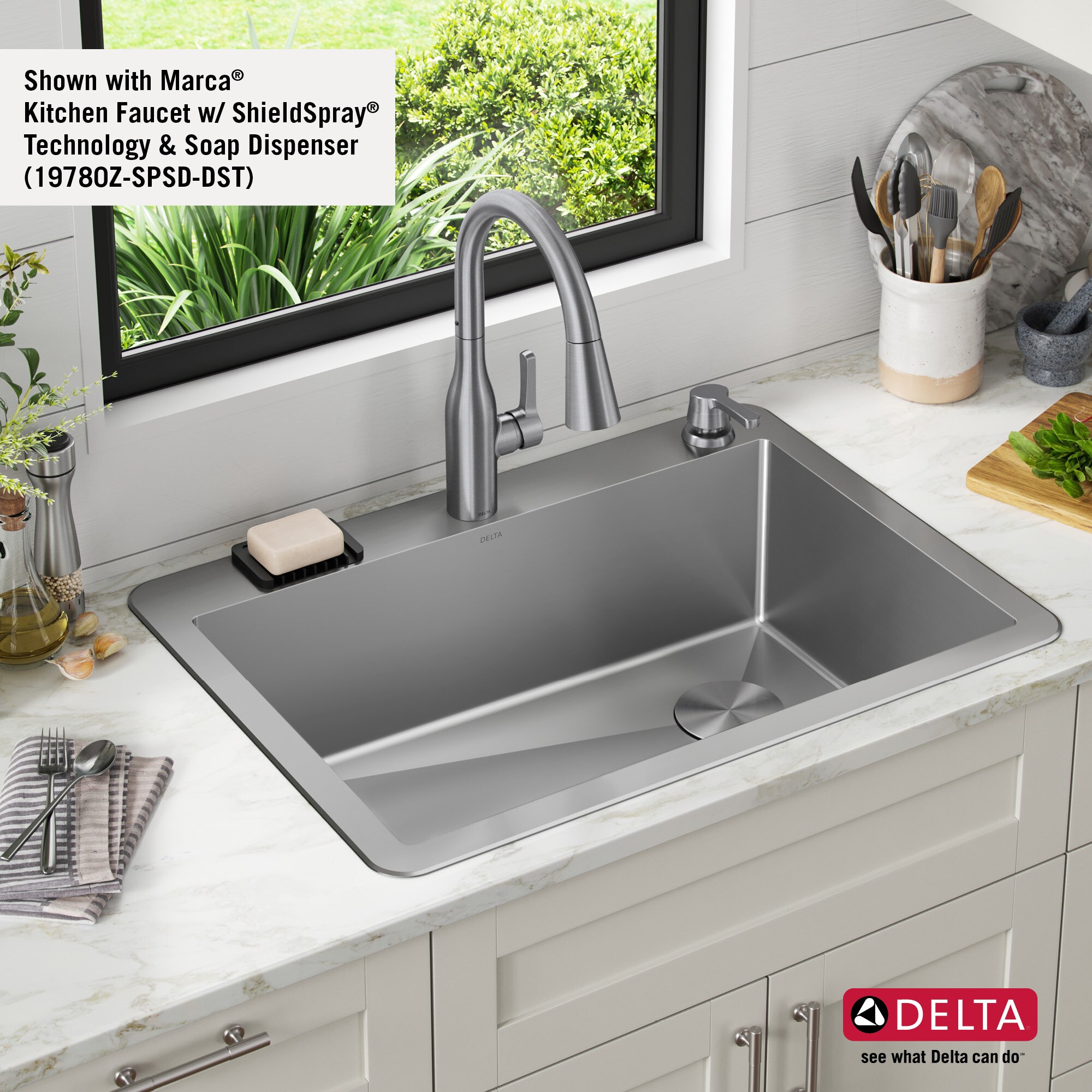 Delta Marca Dual-mount 30-in x 22-in Stainless Steel Single Bowl Kitchen  Sink in the Kitchen Sinks department at