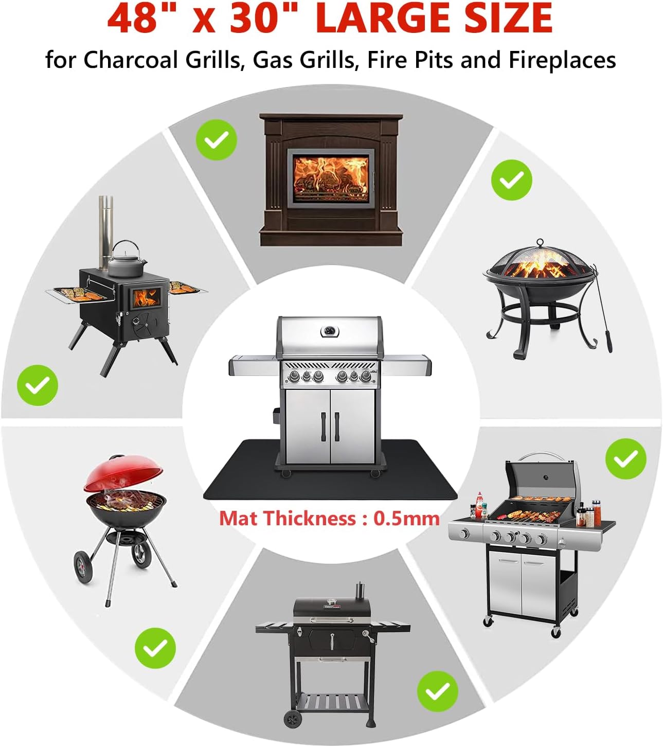 Protebox B0C6DN483F Grill-Mats - View #5