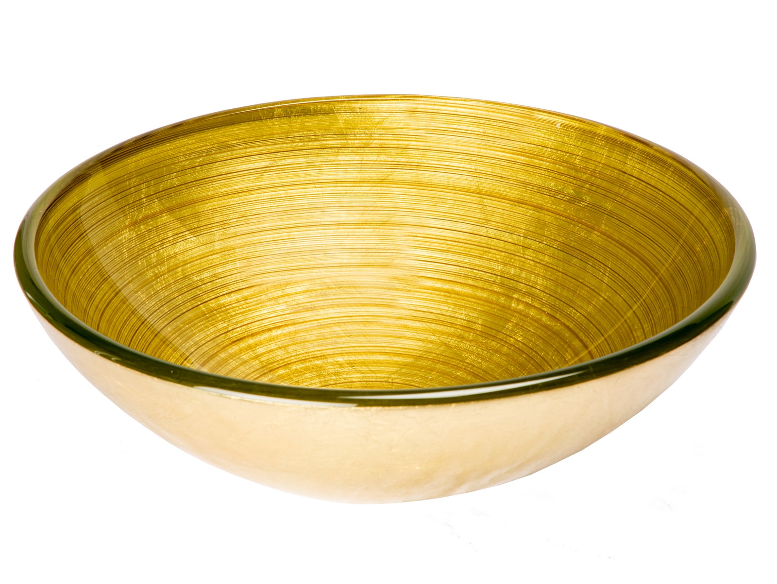 Khaki Tempered Glass Round Above-Counter Bathroom Sink