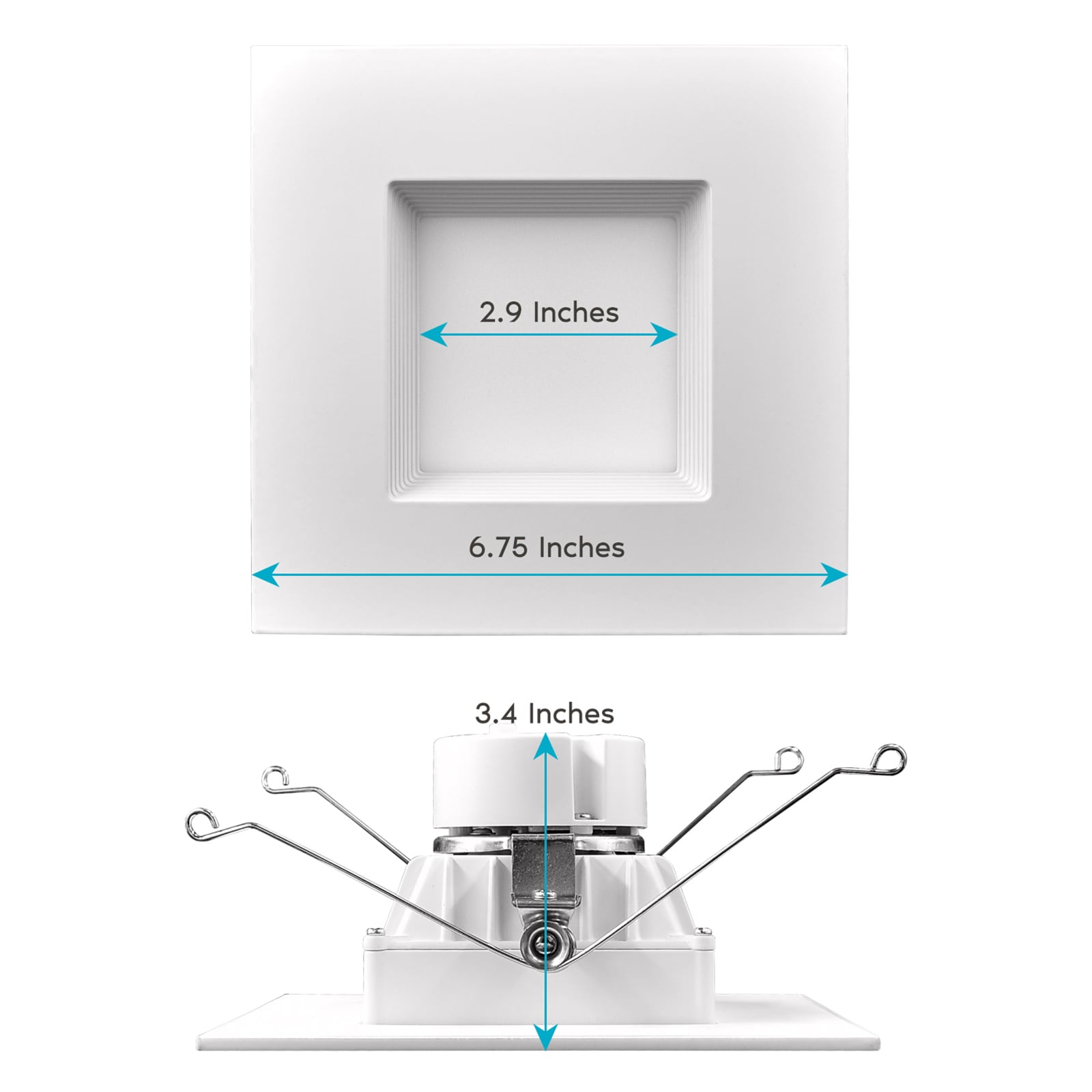 Luxrite White 5-in or 6-in 1100-Lumen Switchable Square Dimmable LED ...