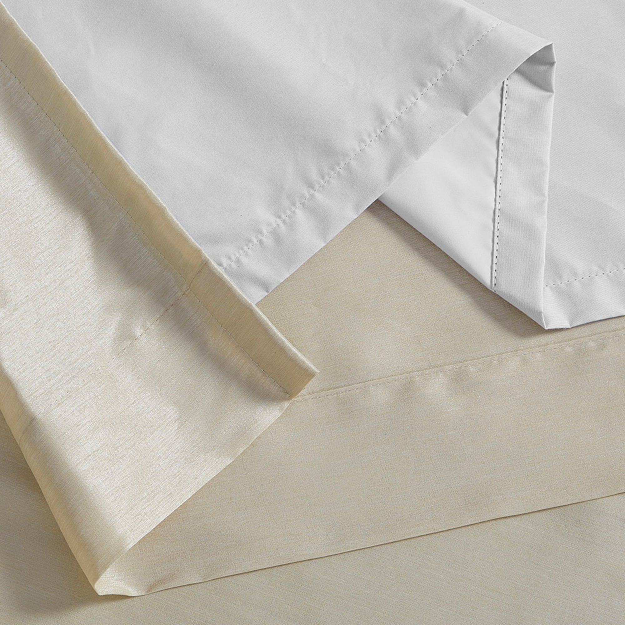 Champagne Faux Silk Blackout Tab Top Window Panel